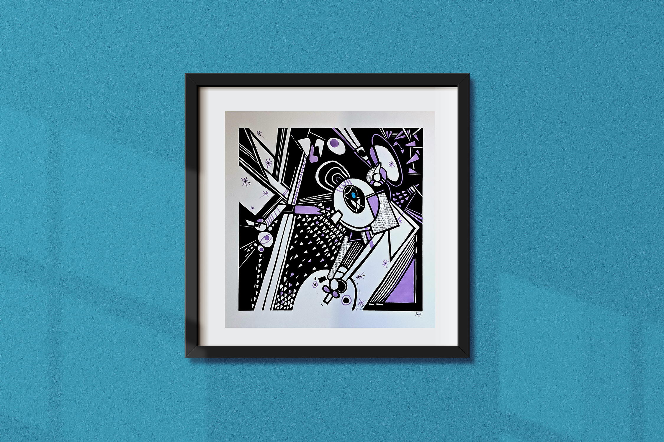 Minimal Empty Square Black Frame Picture Mock Up