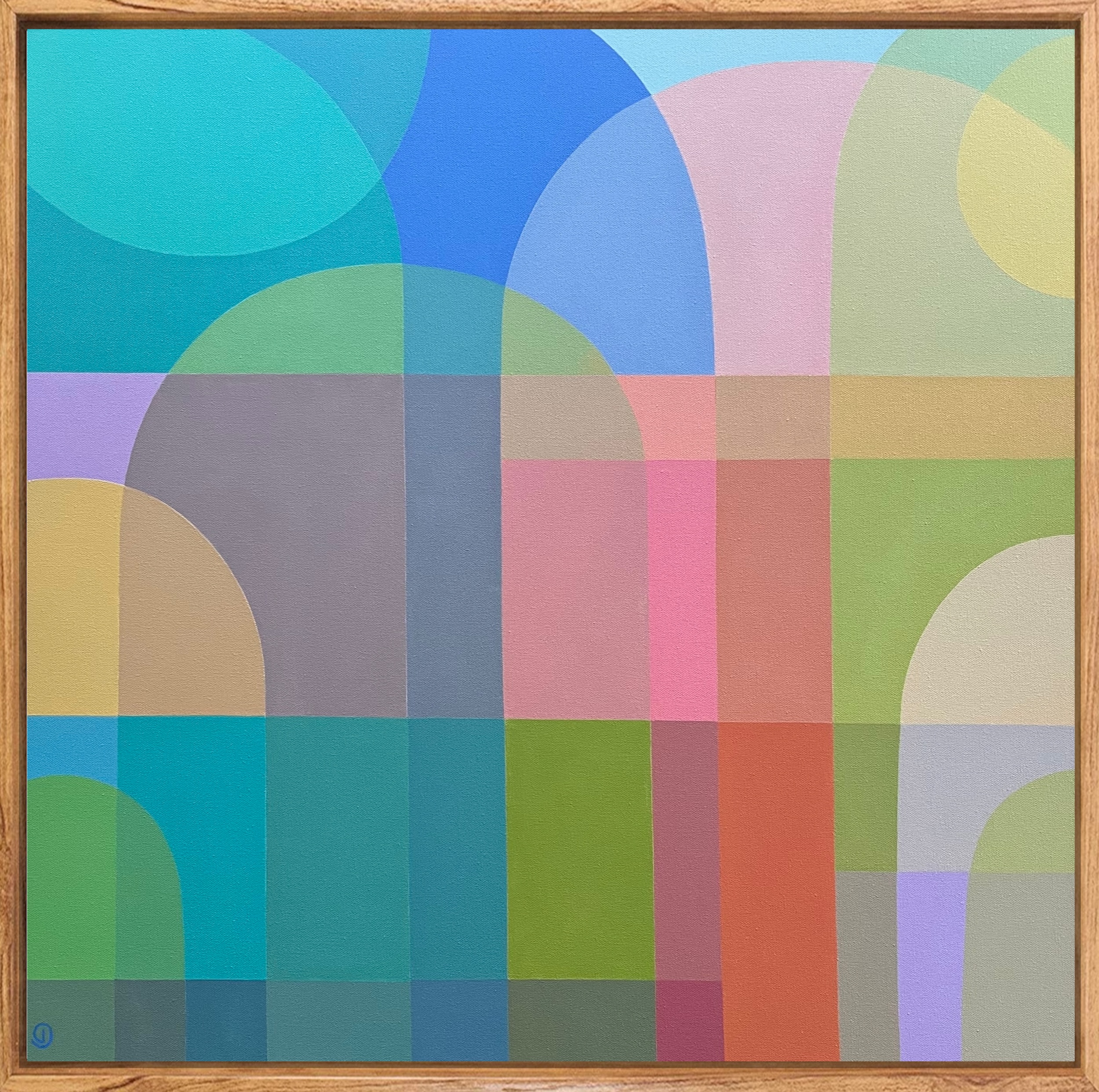 Charlotte De Pace Sunny Side Up Natural Frame Example Abstract Painting Art Lovers Australia