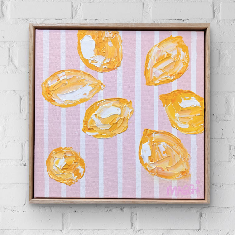 Lemons On Pink Stripes