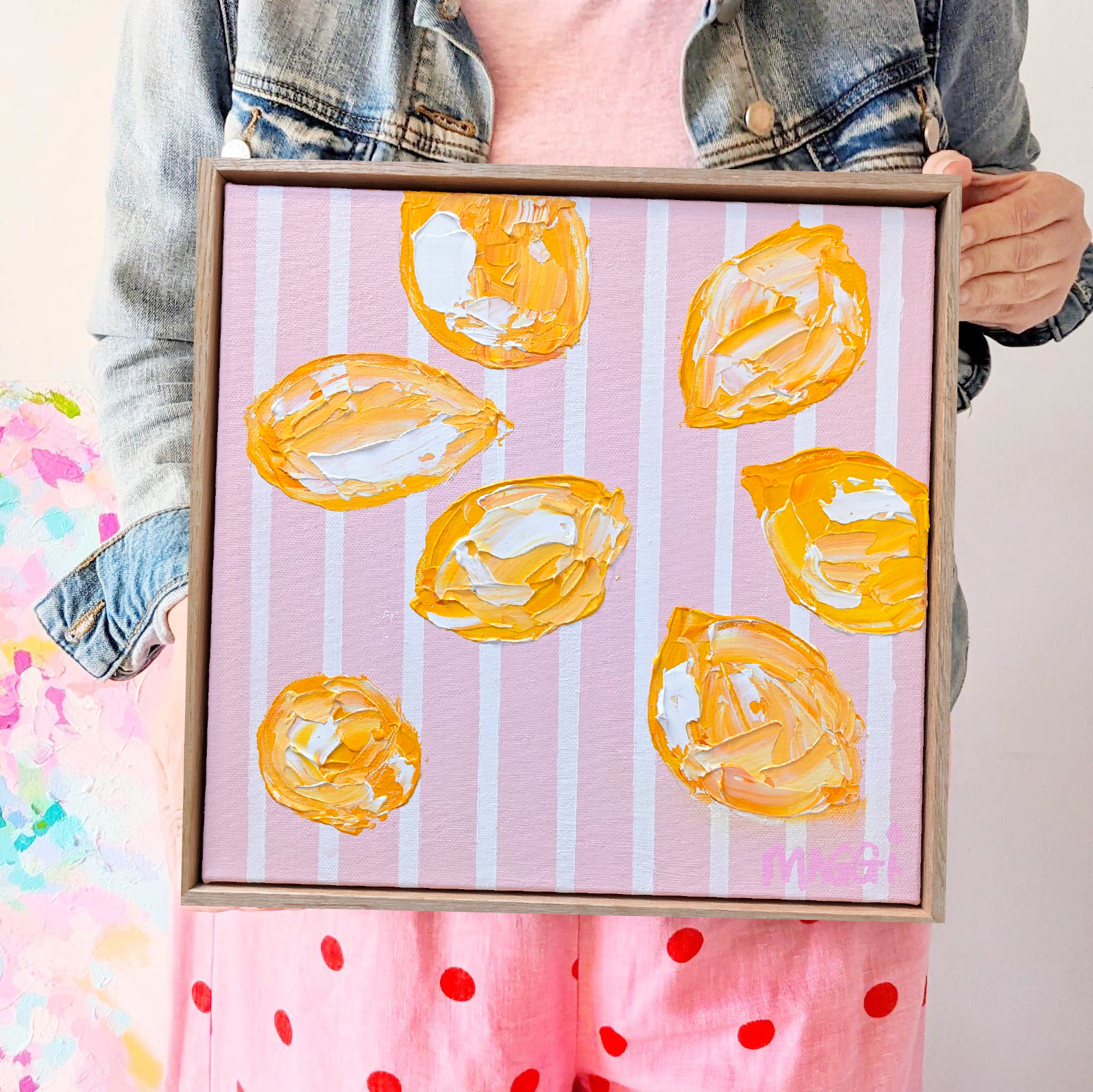 Lemons On Pink Stripes Mm