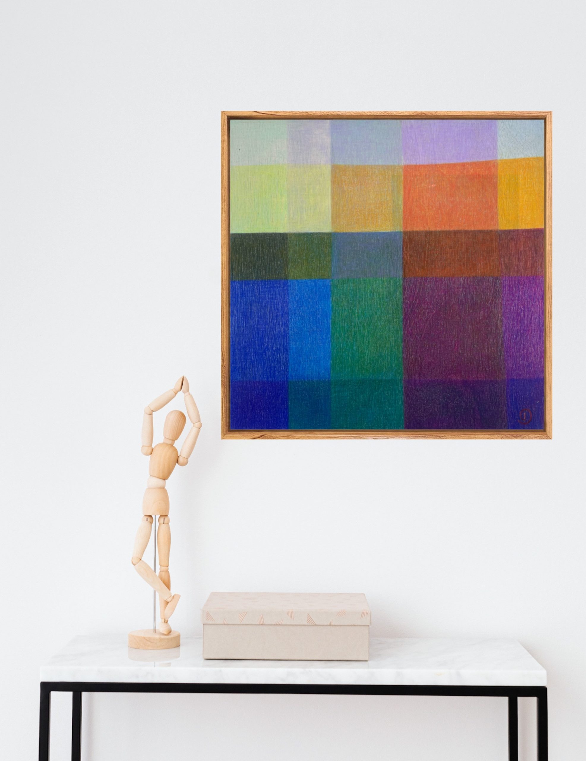 Charlotte De Pace Colourfield Iii Abstract Insitu Above Console Art Lovers Australia
