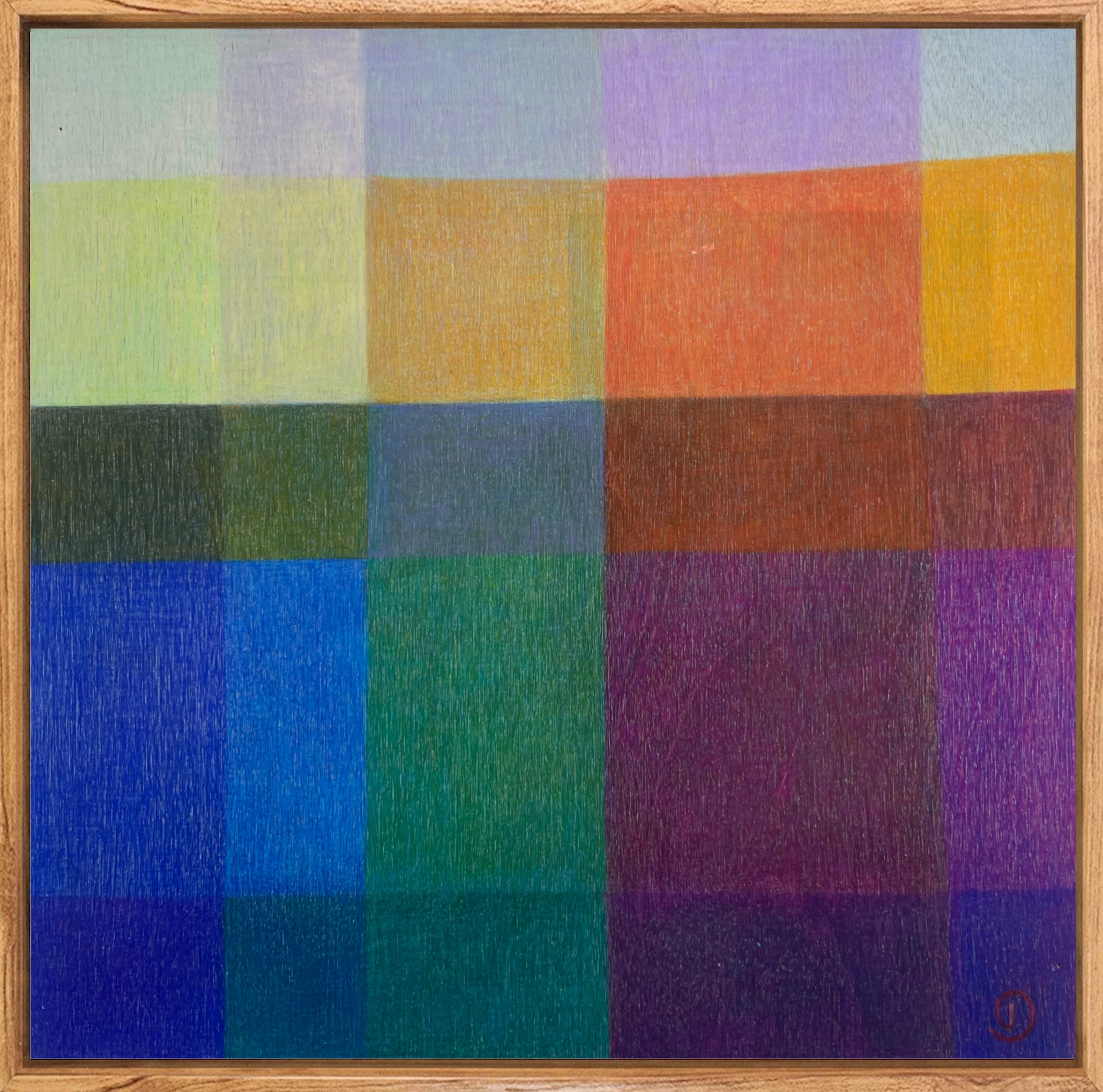 Charlotte De Pace Colourfield Iii Abstract Pencil On Wood Art Lovers Australia