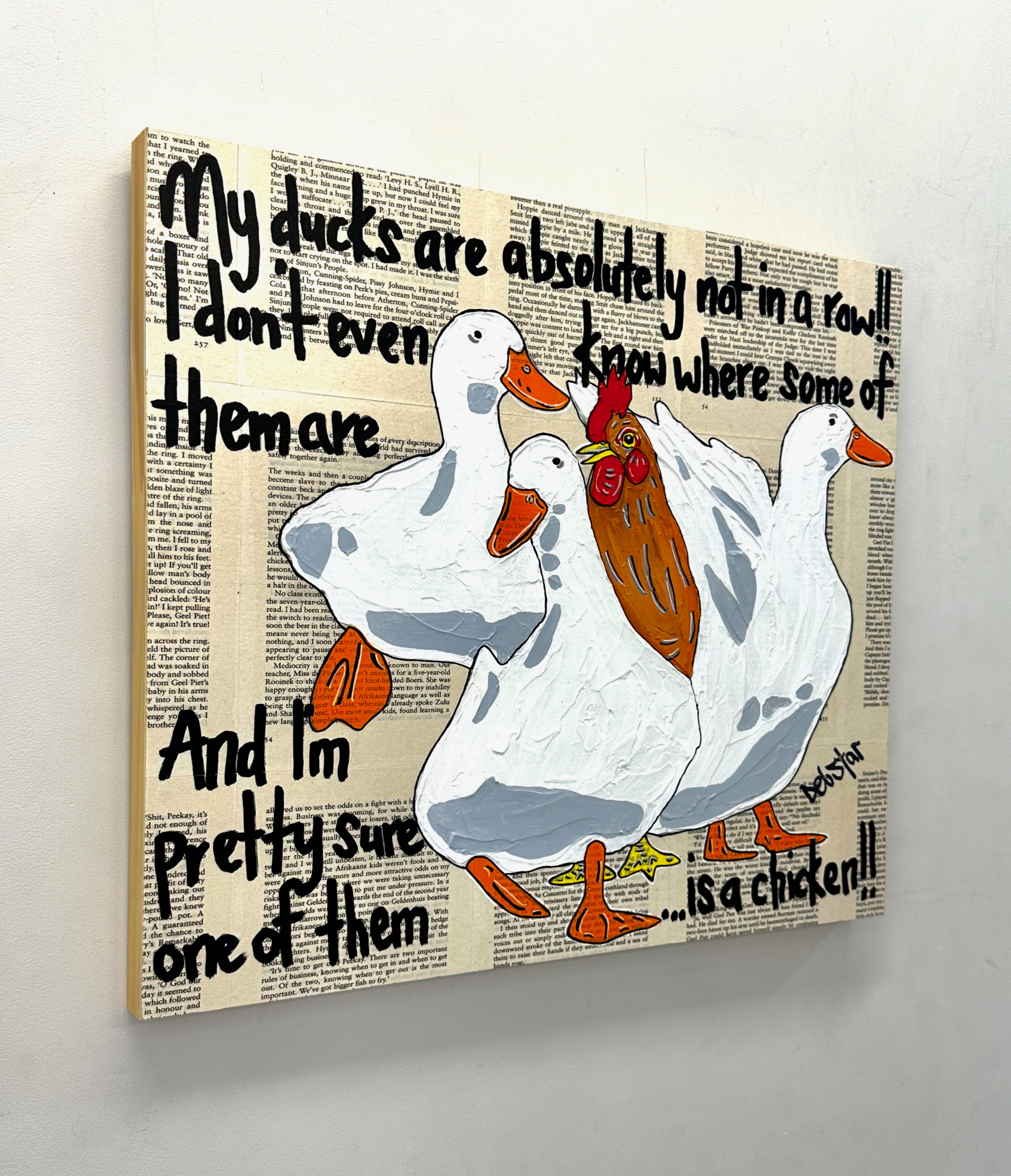 Ducks In A Row Chicken Book Pages Pop Art Deborah Lang Debstar Art Urban 3