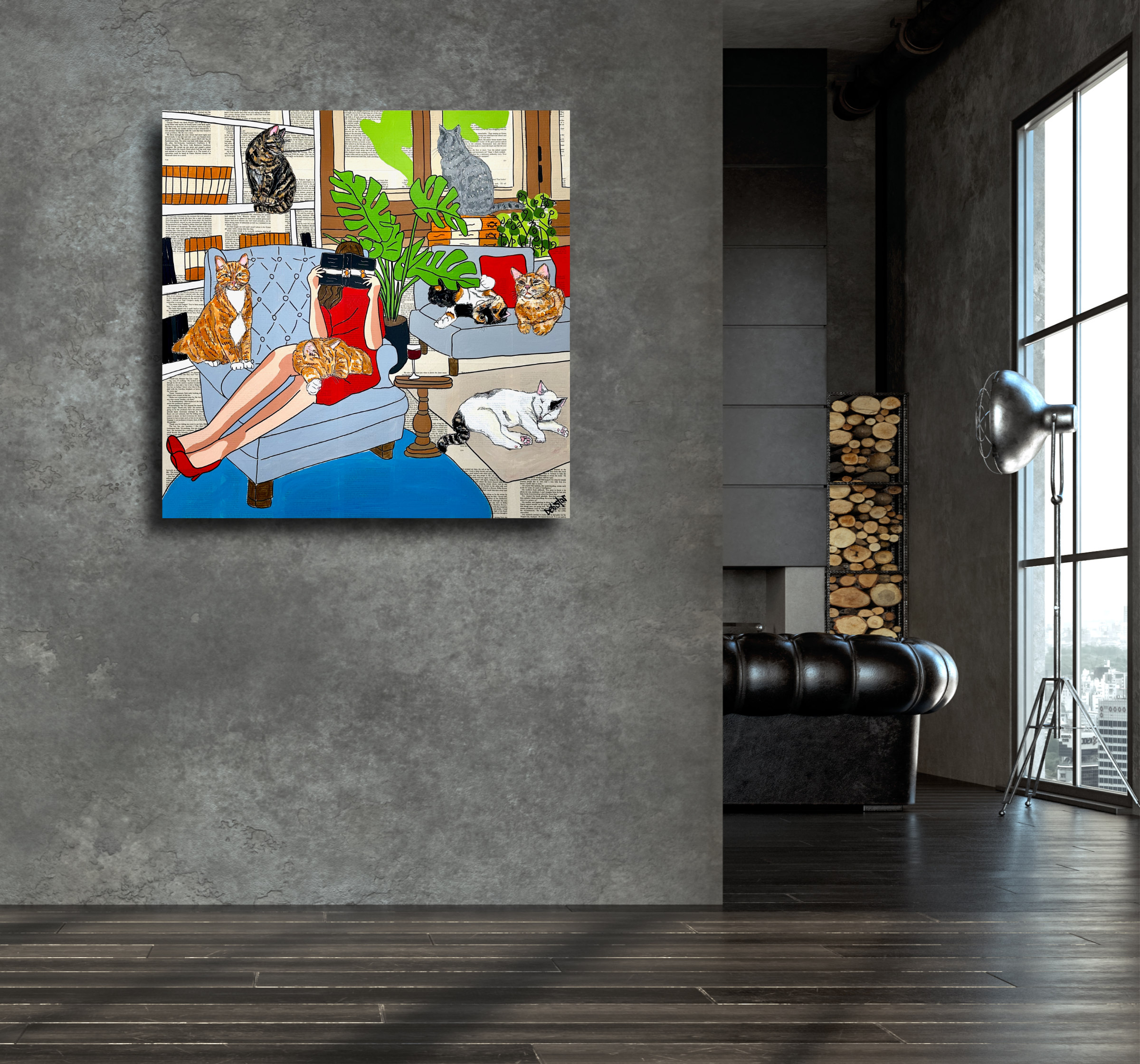 Living Room Interior In Loft, Industrial Style