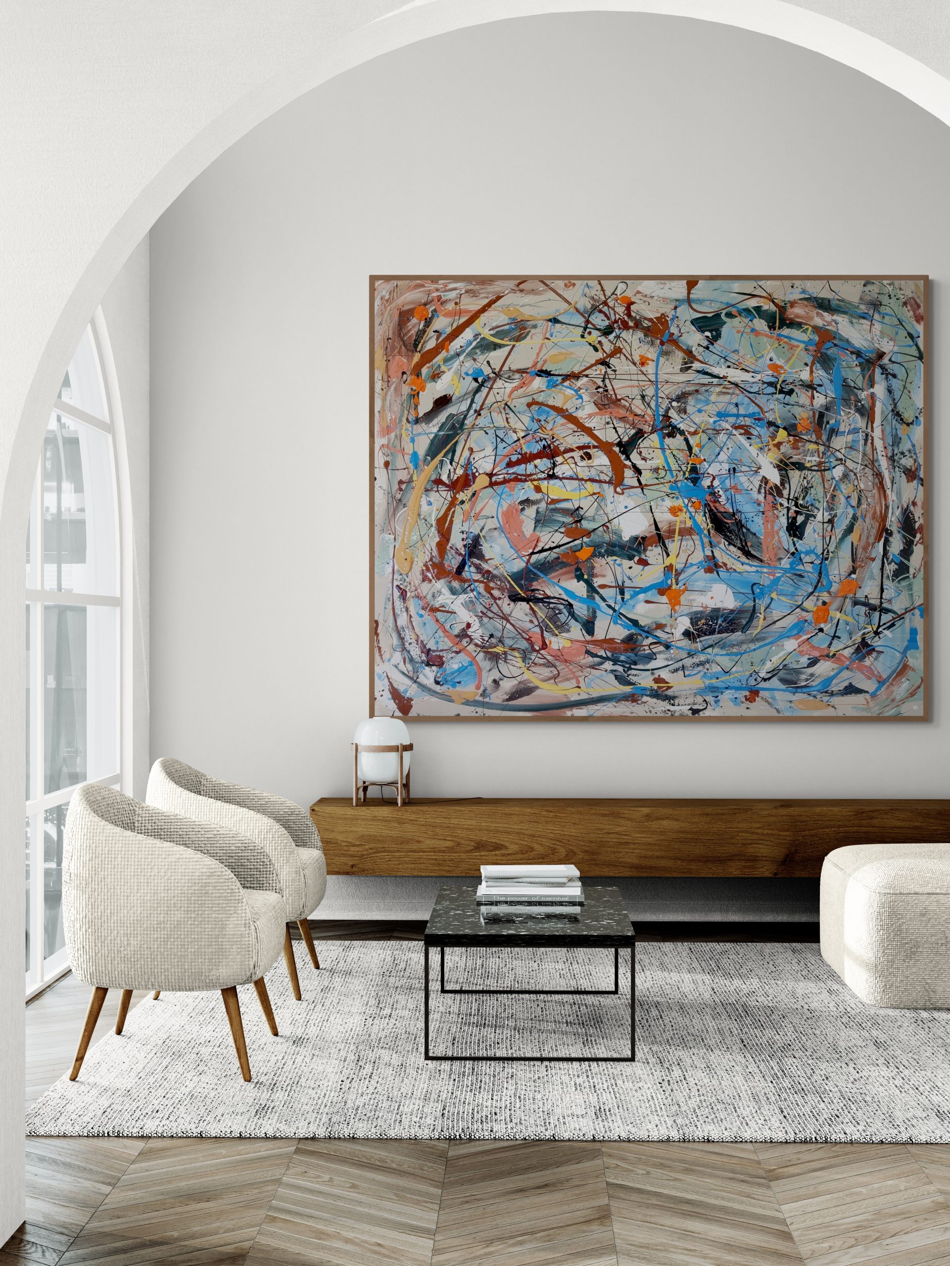 Stylish Living Room With Arched Entrance 4