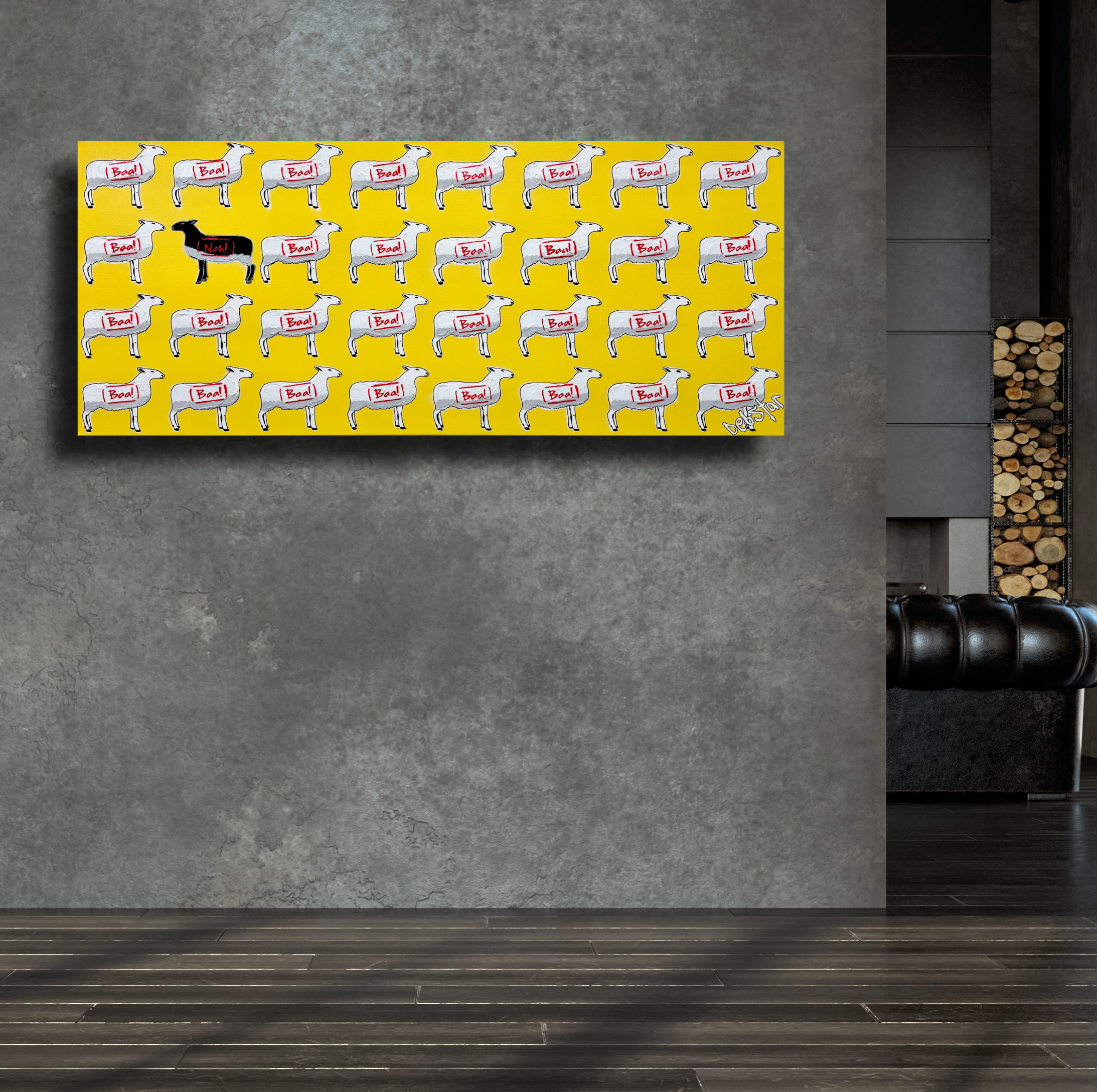 Living Room Interior In Loft, Industrial Style