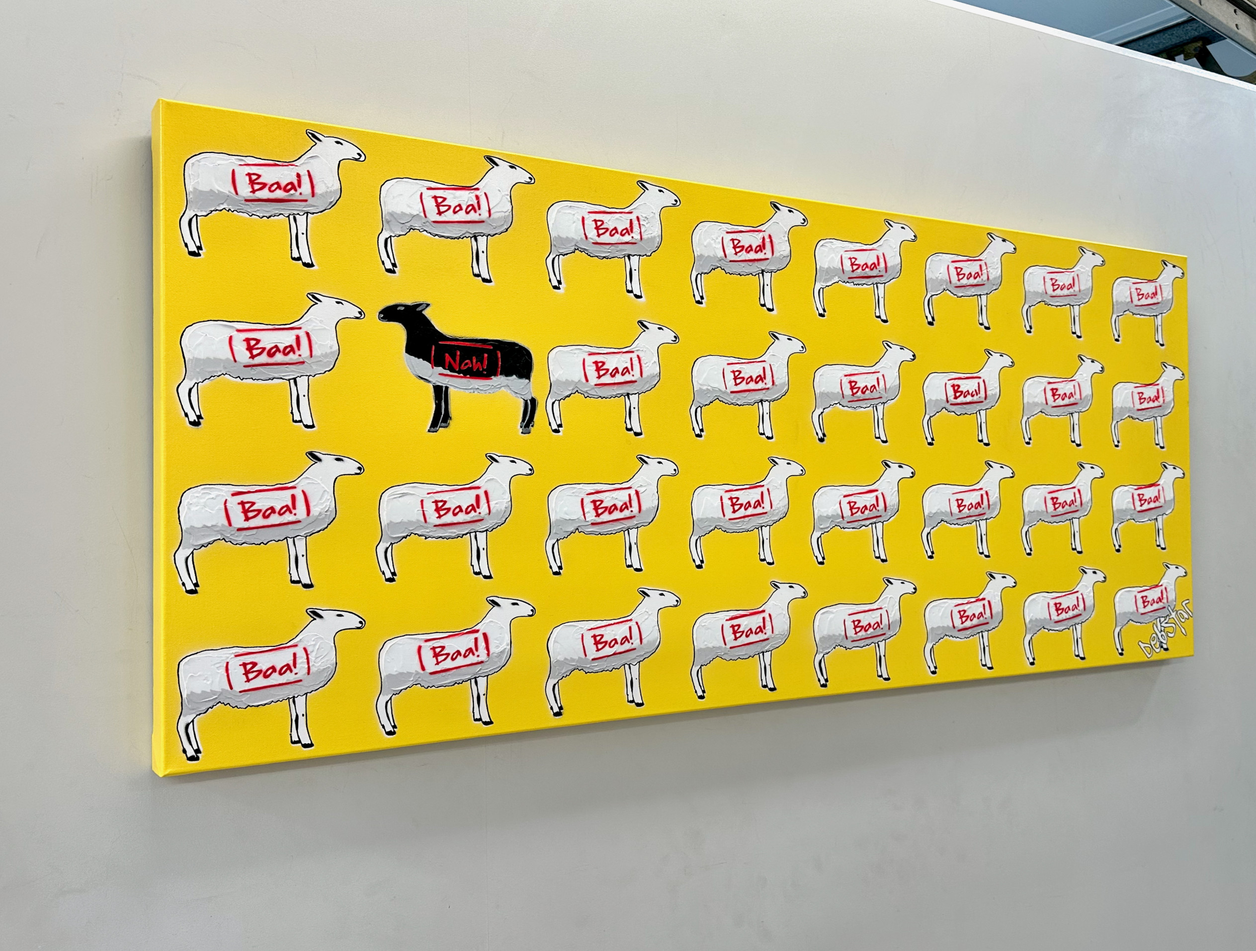 The Black Sheep Yellow Urban Pop Art Deborah Lang Debstar Art Canvas 3
