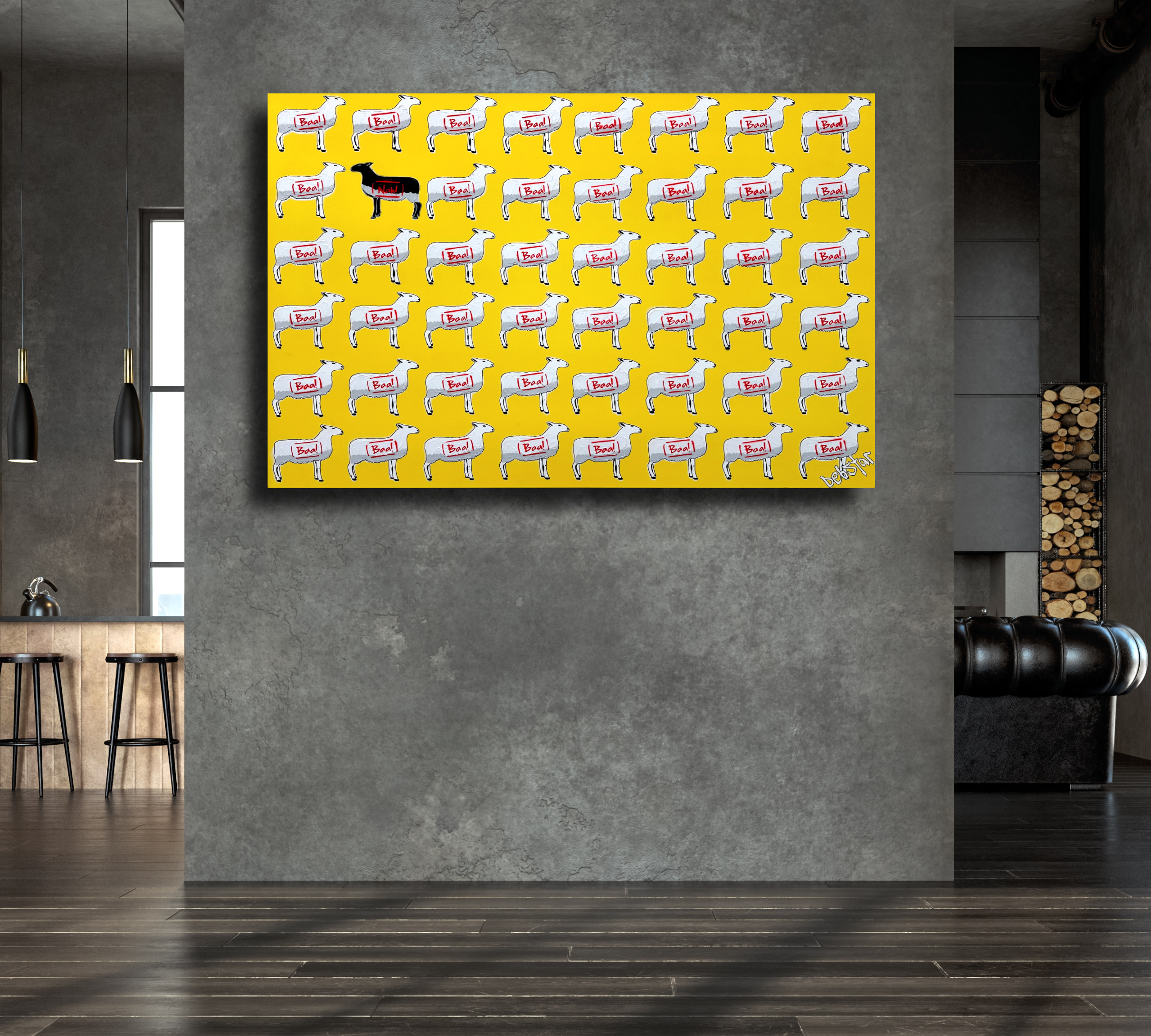 Living Room Interior In Loft, Industrial Style