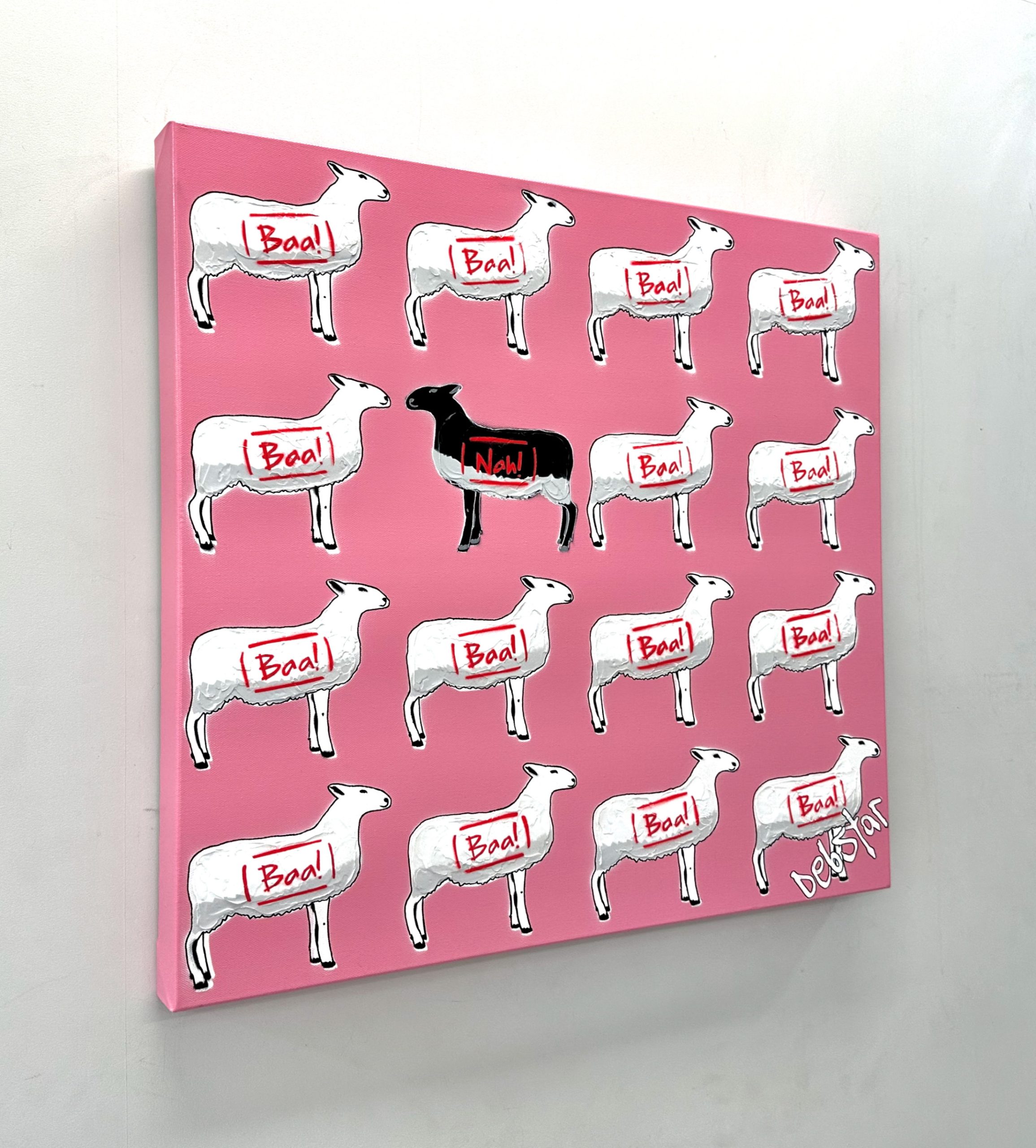 The Black Sheep Pink Urban Pop Art Deborah Lang Debstar Art Canvas 3