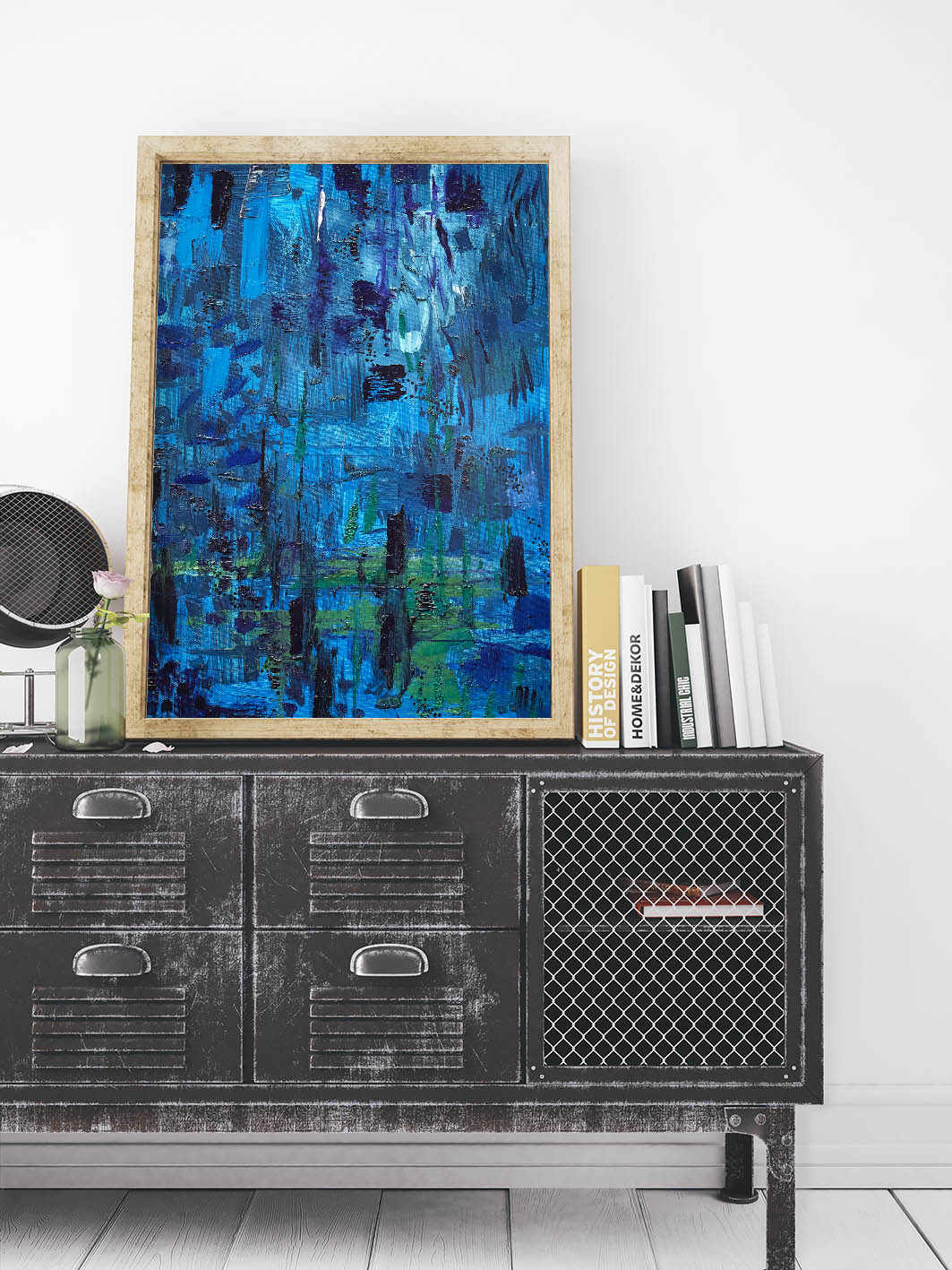 Vertical Poster Frame In Industrial Interior