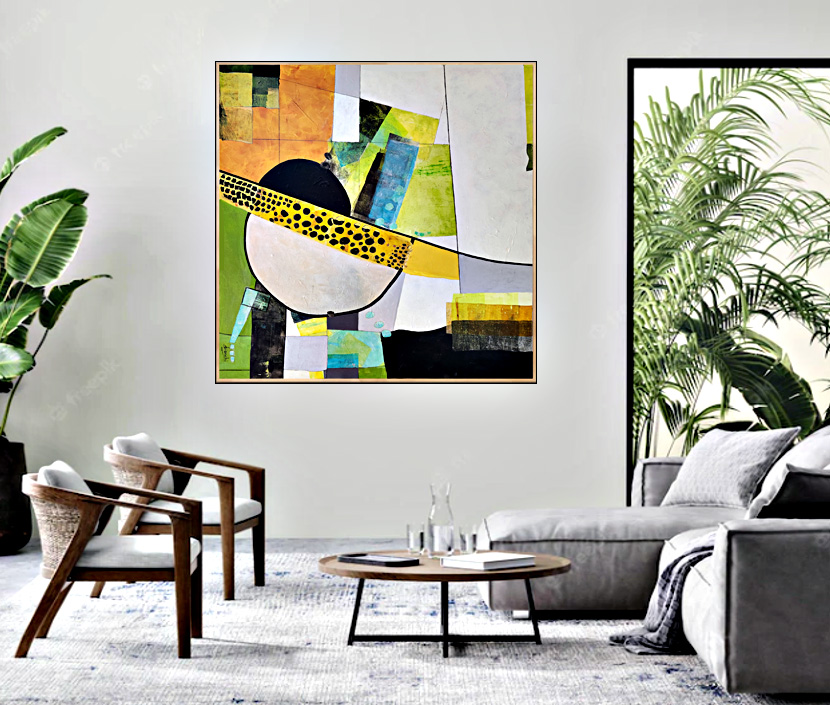 Patchwork Landscape Under A Silver Moon By Susanne Bianchi