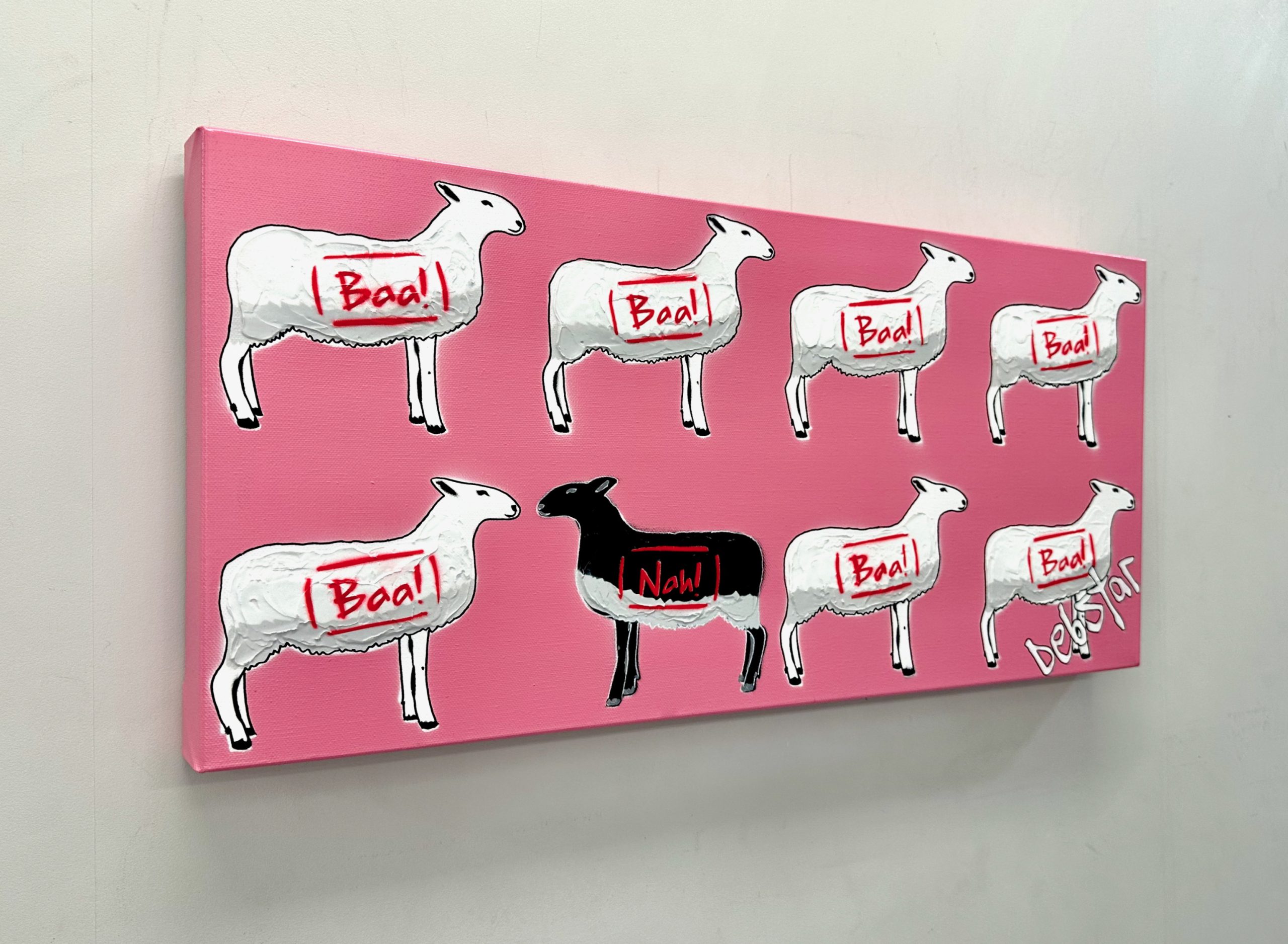 The Black Sheep Pink Urban Pop Art Deborah Lang Debstar Art Canvas 3