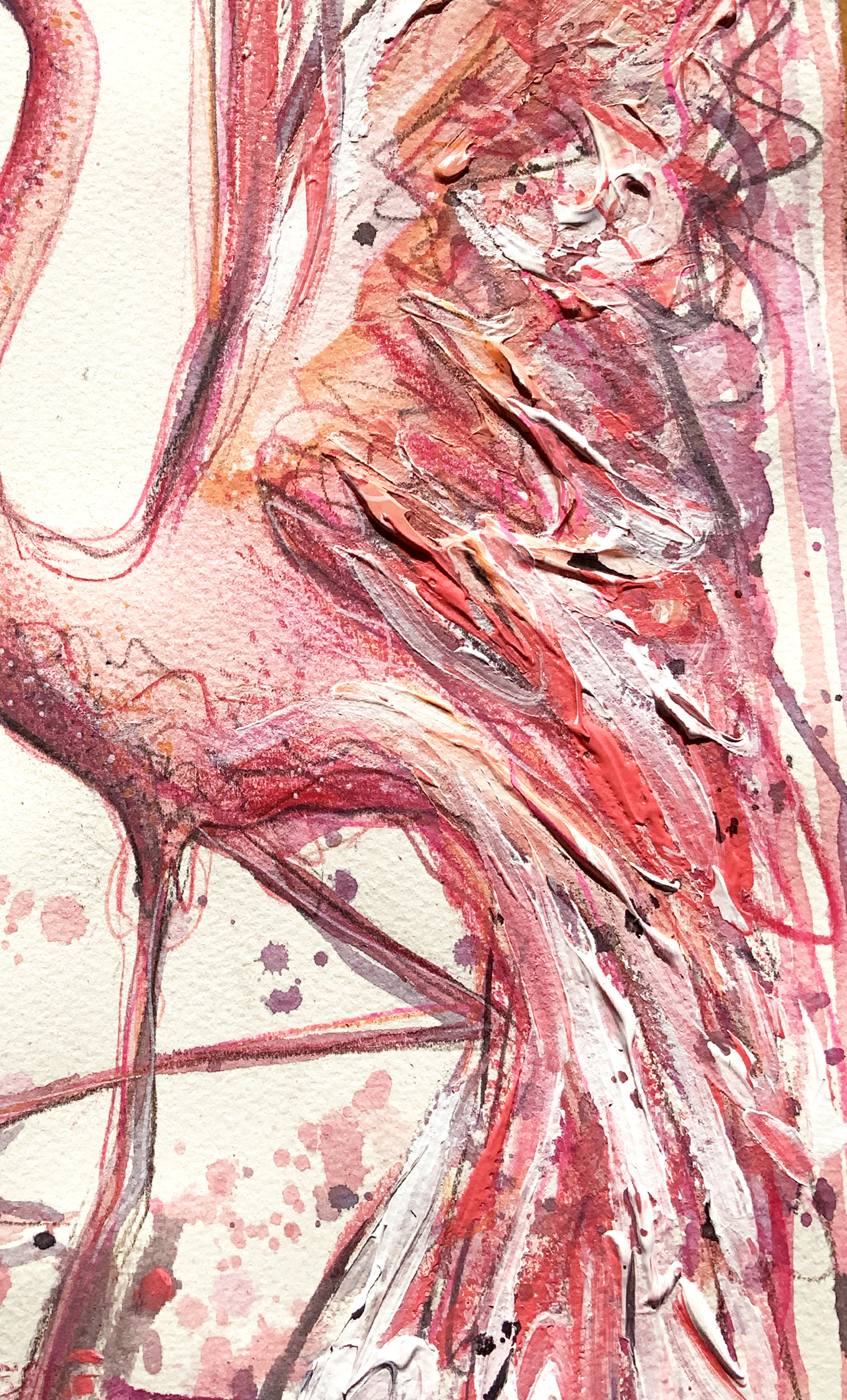 Leni Kae Flamingo Dance 23 X 38cm Closeup