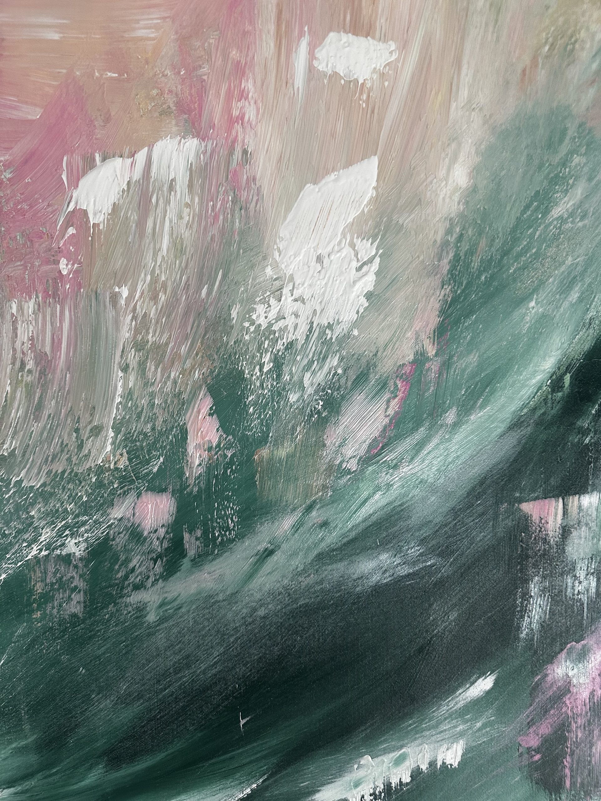 Close Up Green White Texture Alanah Javis Abstract Art