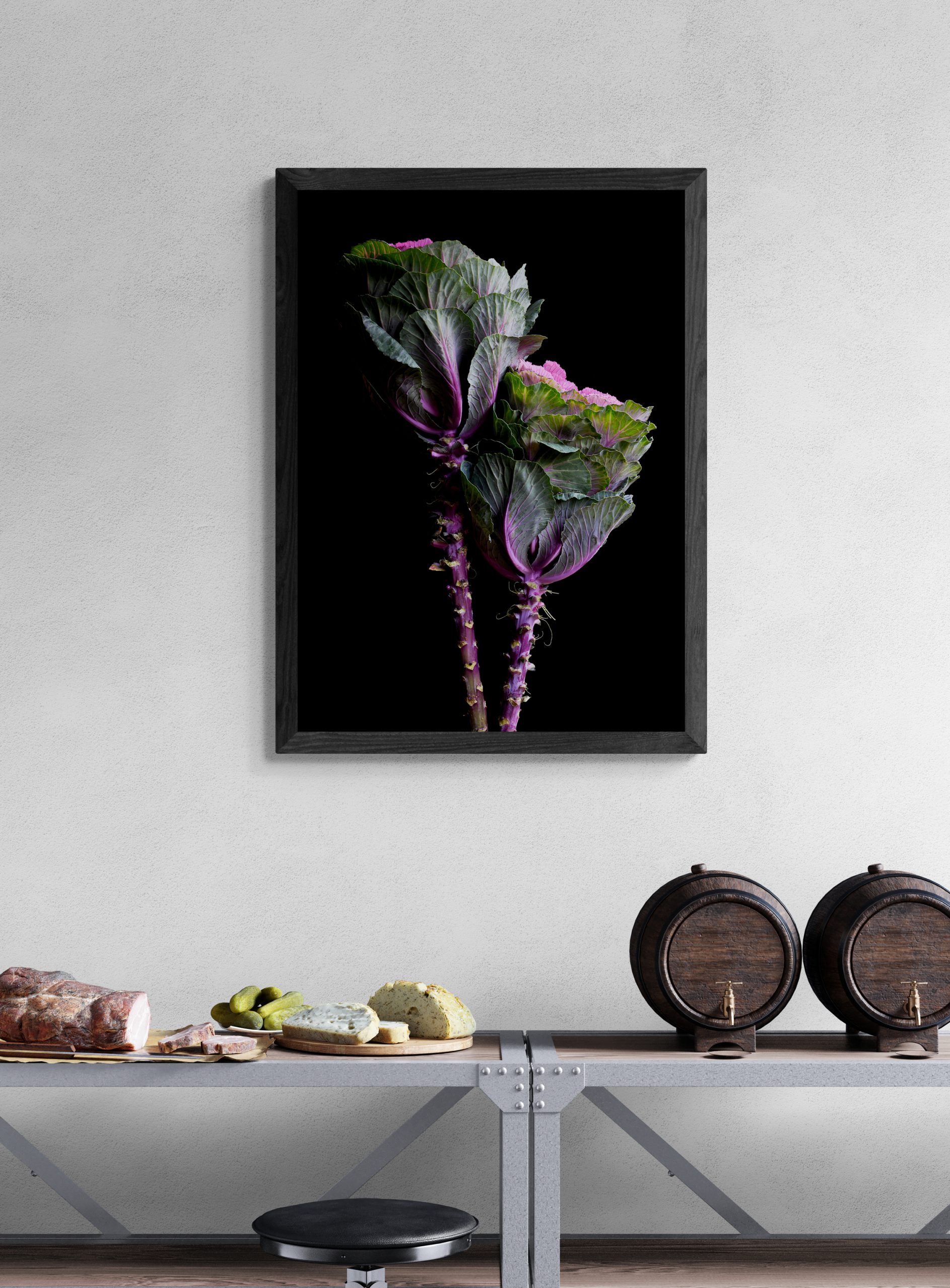 Metal Bench With Food And Beer Kegs