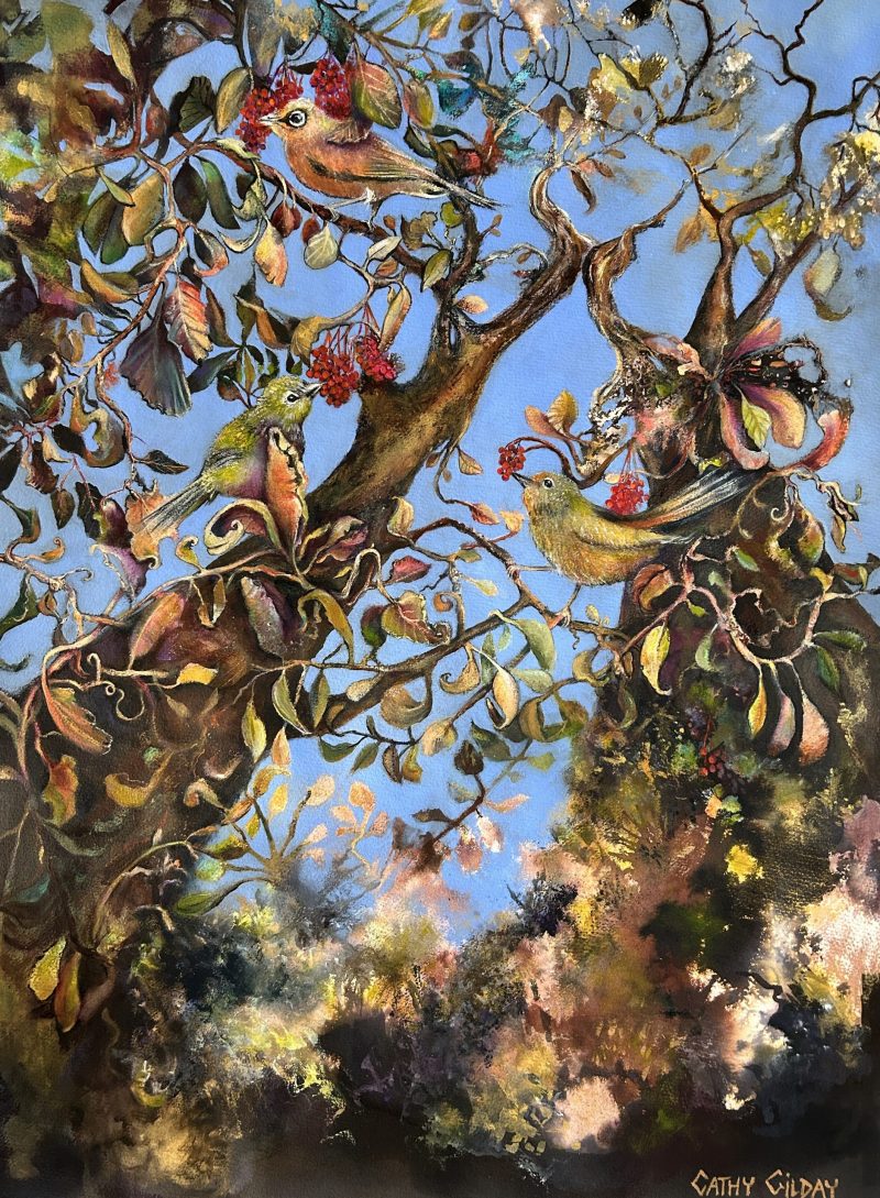 Botanical Jewels on Blue