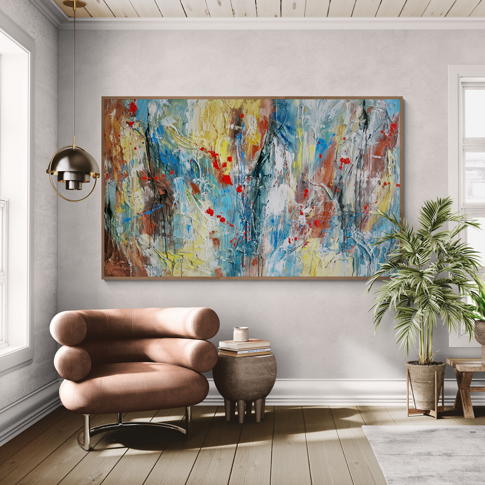 Living Room With Fancy Chair And Plants 3