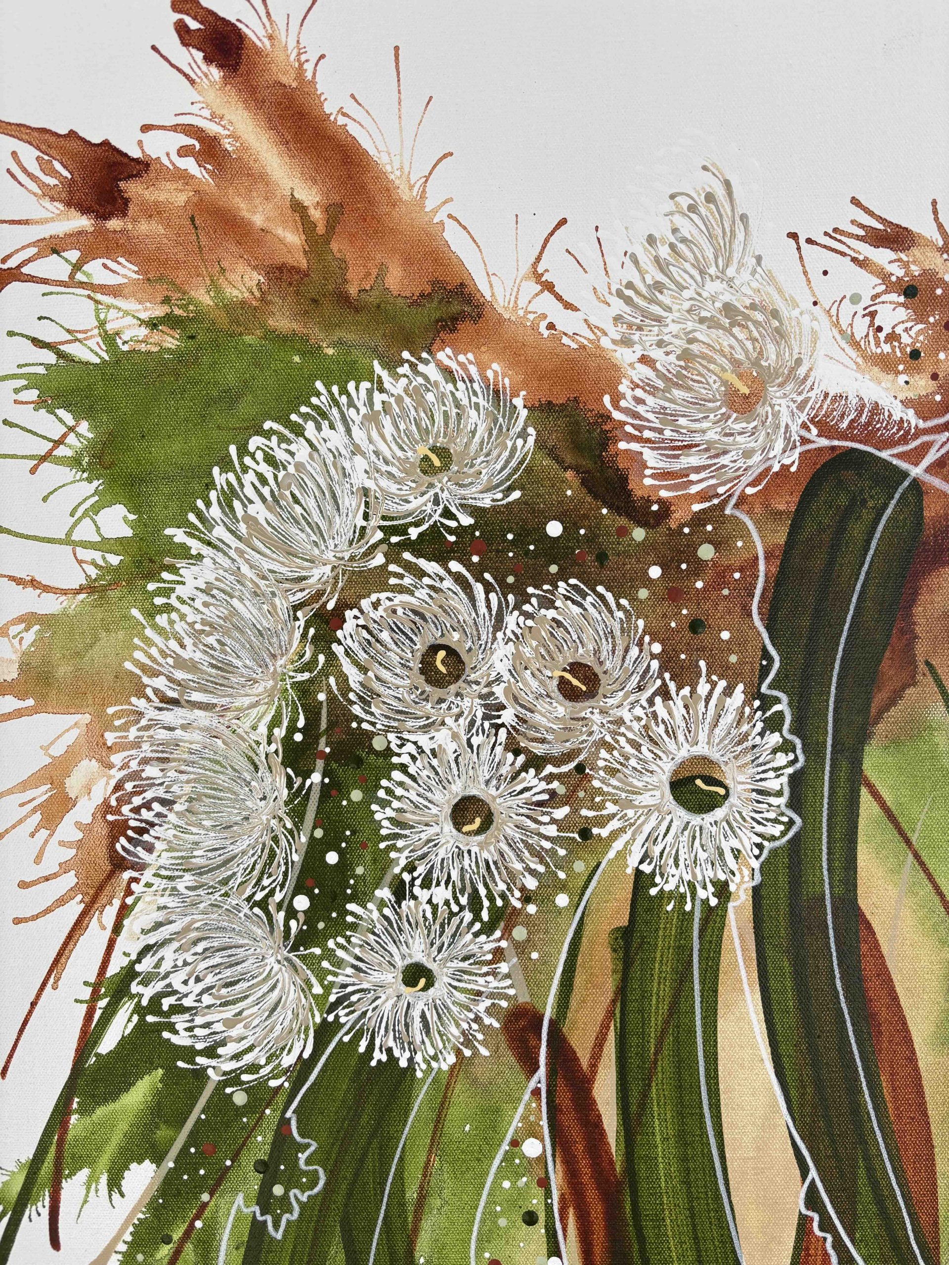 Grey Ironbark 70x100 2025 Anthony Walker Milbi Designs Aboriginal Art Detail