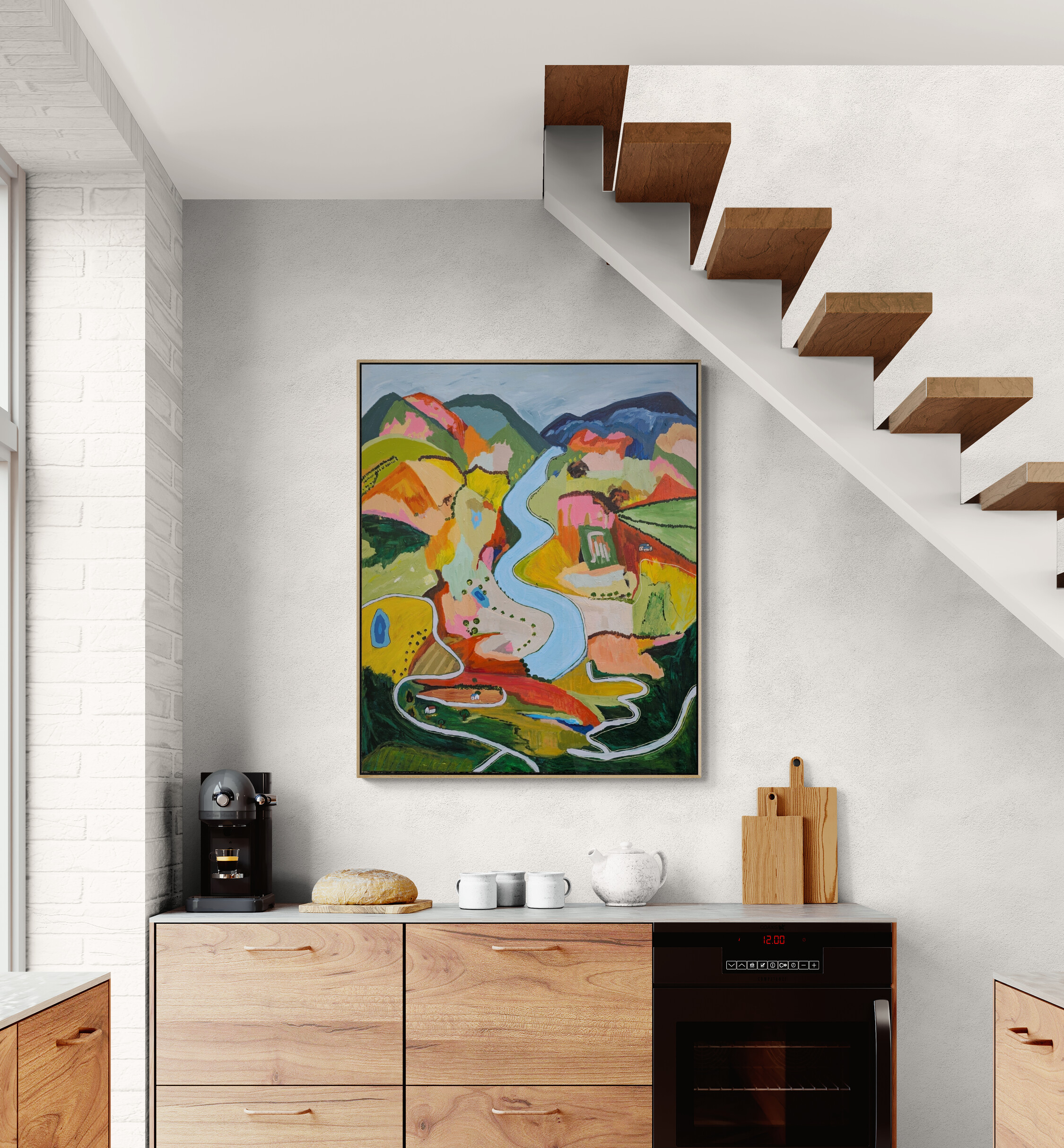 Scandinavian Style Kitchen With Staircase (1)