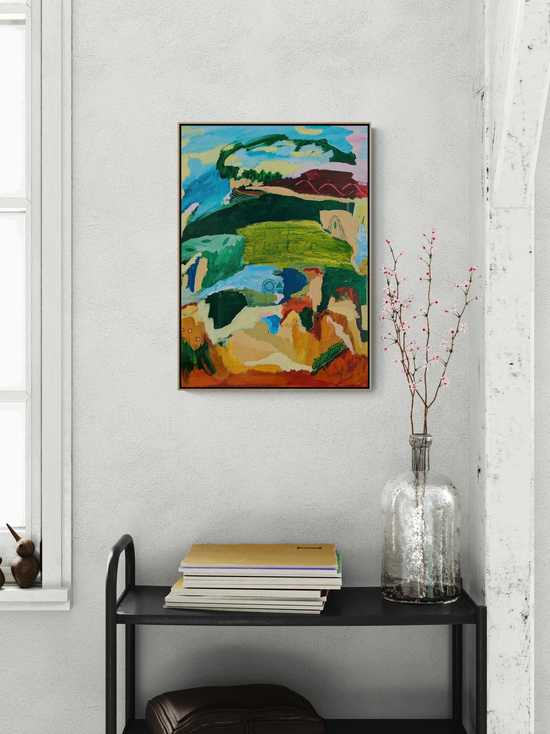 Close Up Of A Trolley With Flowers And Books (1)