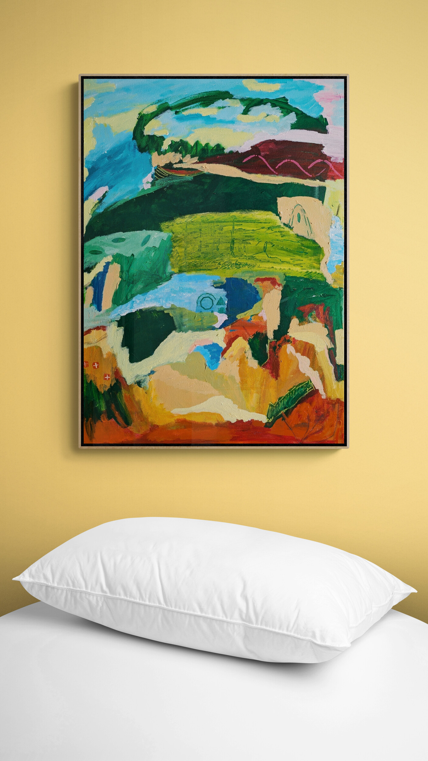 Close Up View Of Pillow On Bed (2)