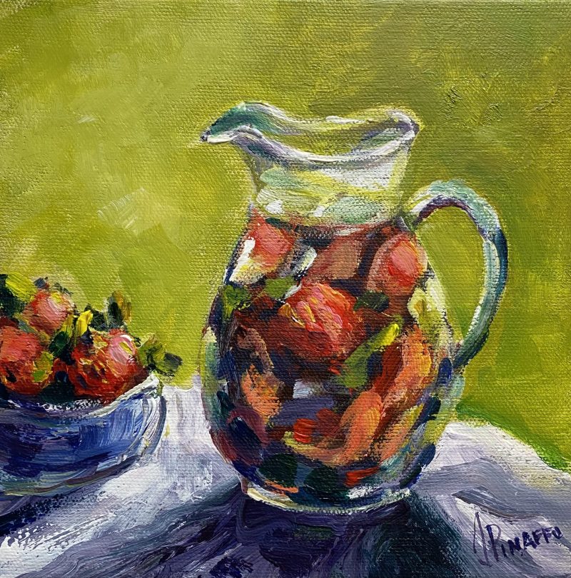 Strawberries drink in summer