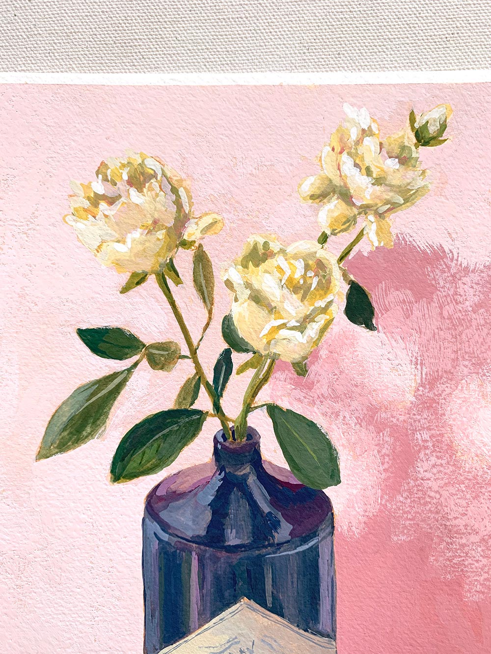 Vickie Liu Gin And Roses On Pink Still Life 20x25cm Detail1