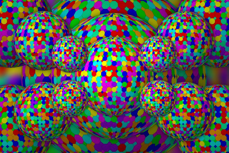 Tessellation Spheres No 8 – OctaSquares RGBCMYOLP BGB