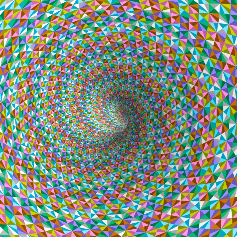 Tessellation Tunnel No 2 –  FacetHexSpiral DarkPastel NE