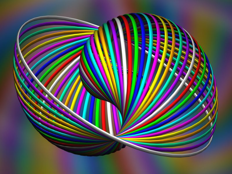 3D SpaceRings No 2 – RGBCMYOLPW Metallic