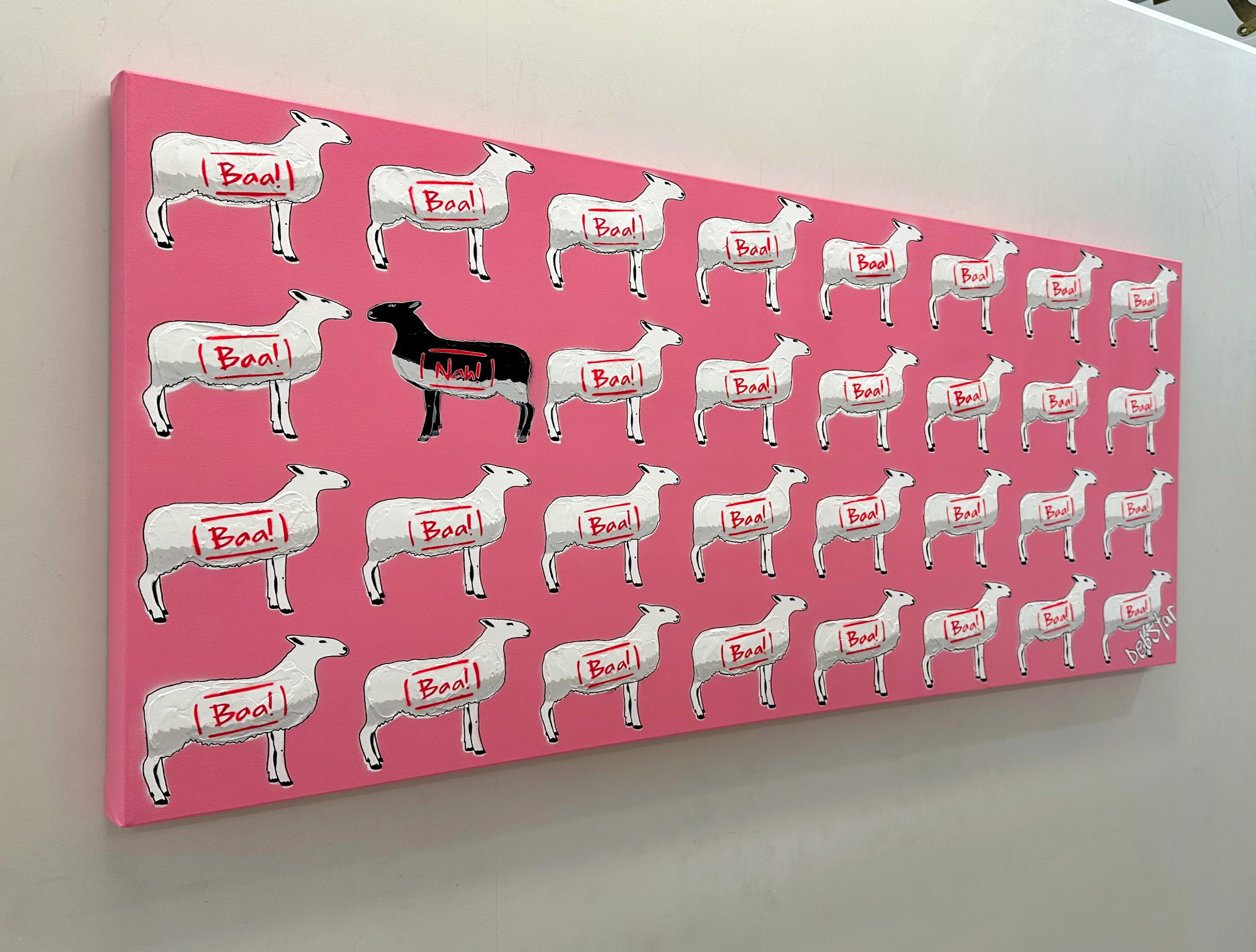 The Black Sheep Pink Urban Pop Art Deborah Lang Debstar Art Canvas 3
