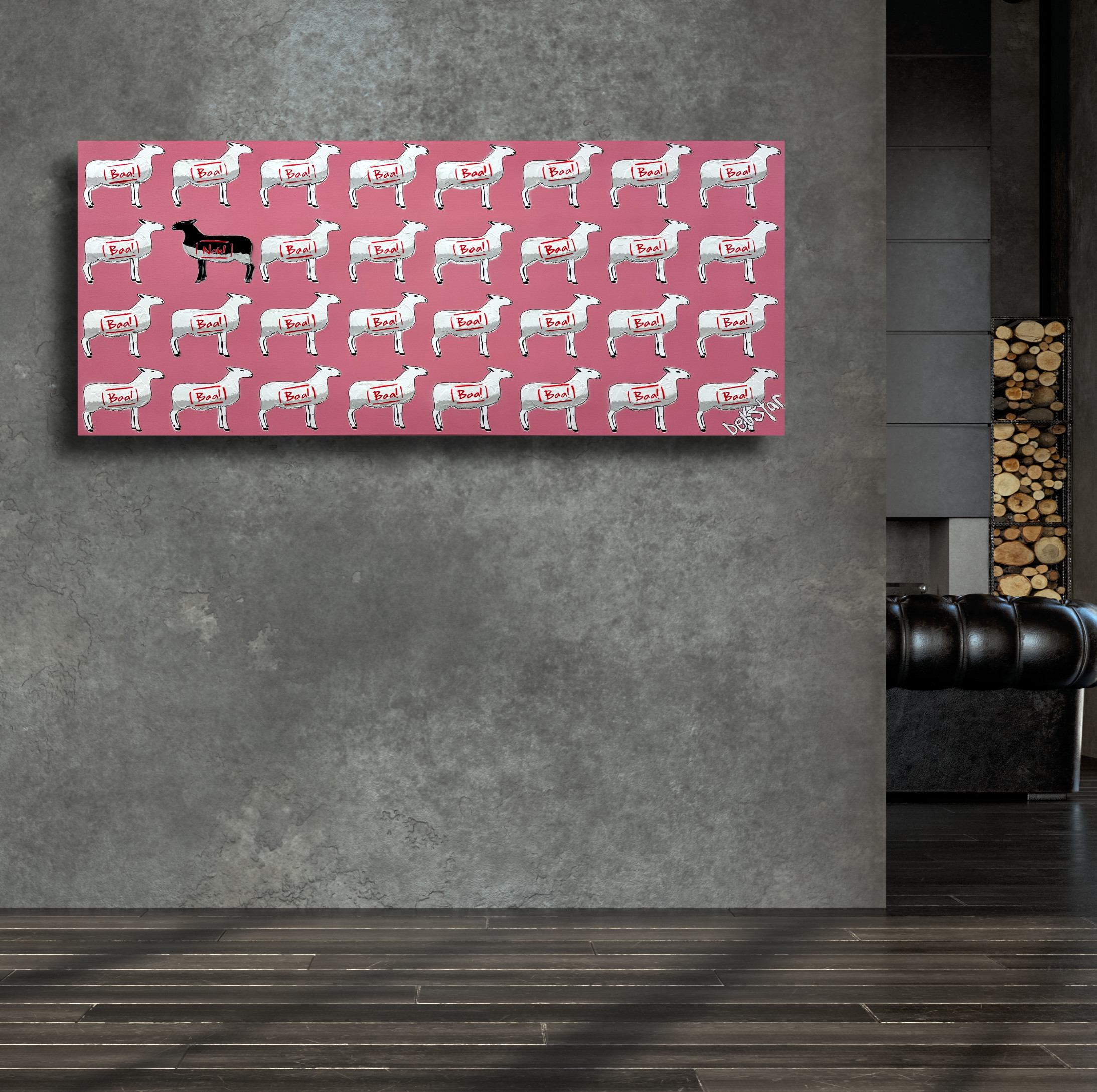 Living Room Interior In Loft, Industrial Style