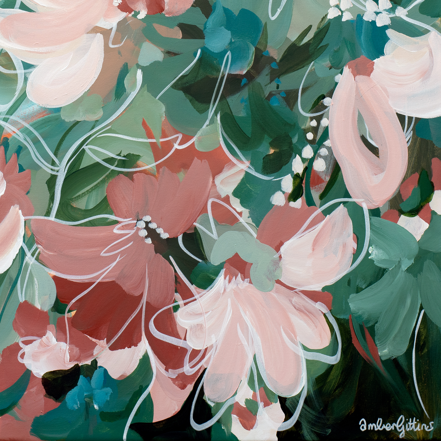 Garden Delight Original Floral Art By Amber Gittins Signature