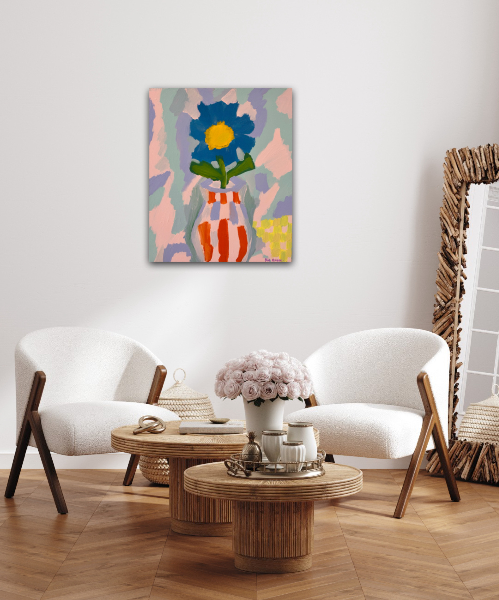 Kim Magee Art One Blue Flower 8