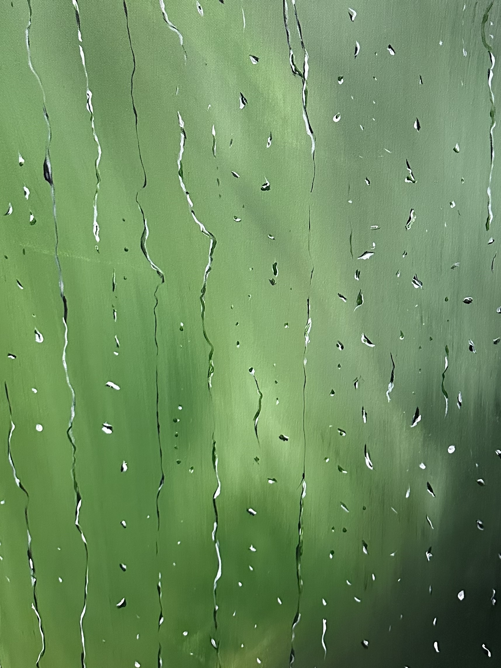 Close Up Green Rain Alanah Jarvis Art