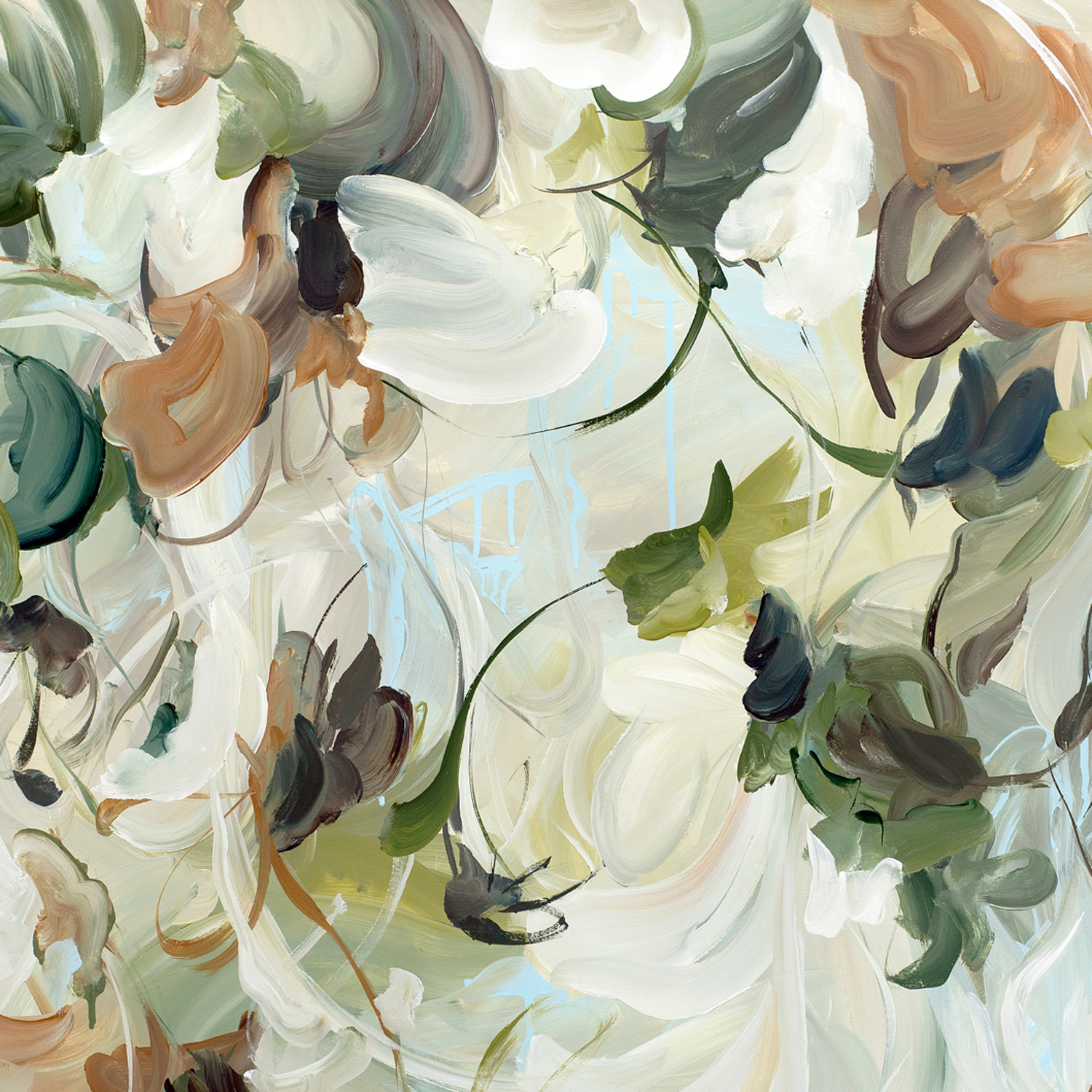 Mystical Wildflowers Original Art Crop