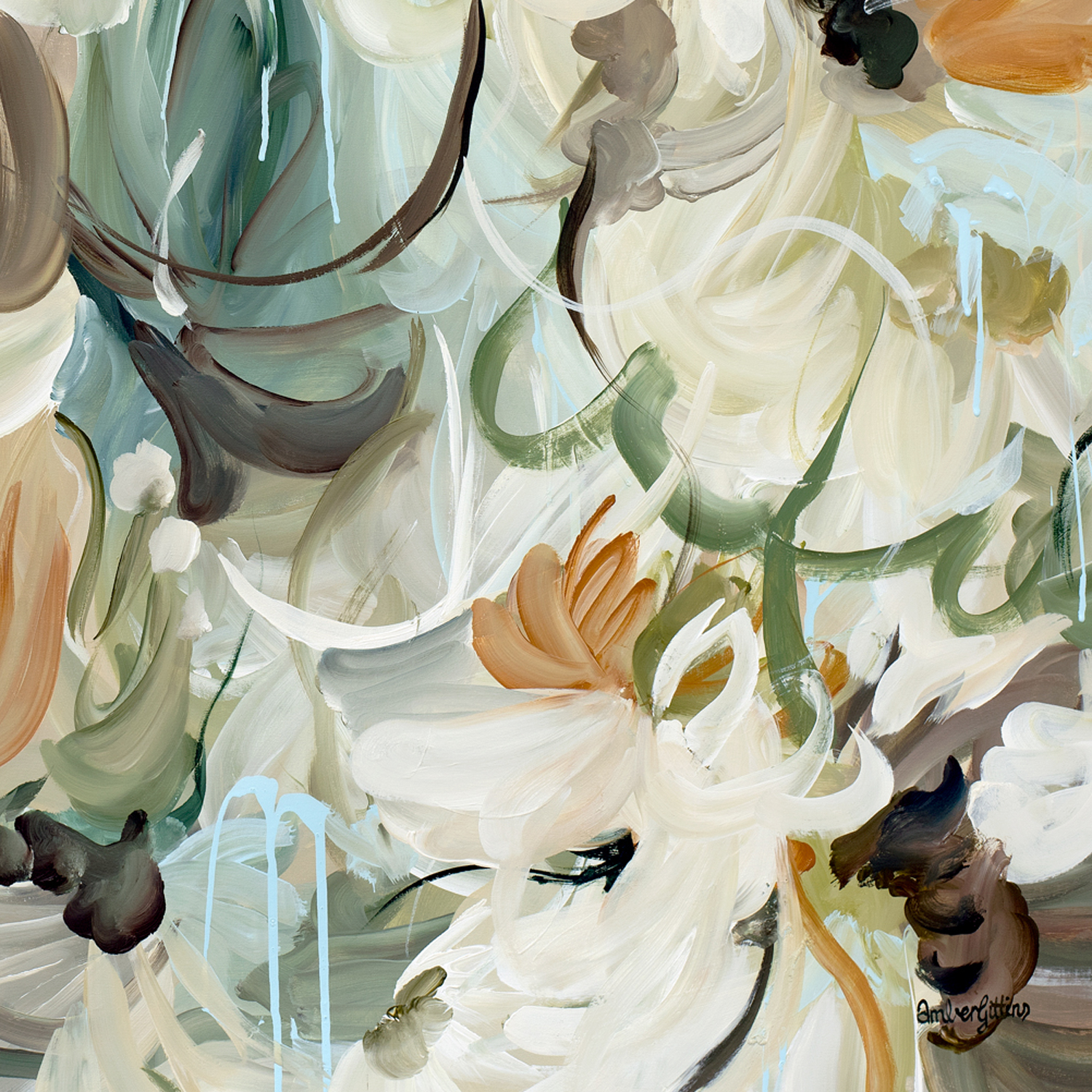 Mystical Wildflowers Original Art Signature