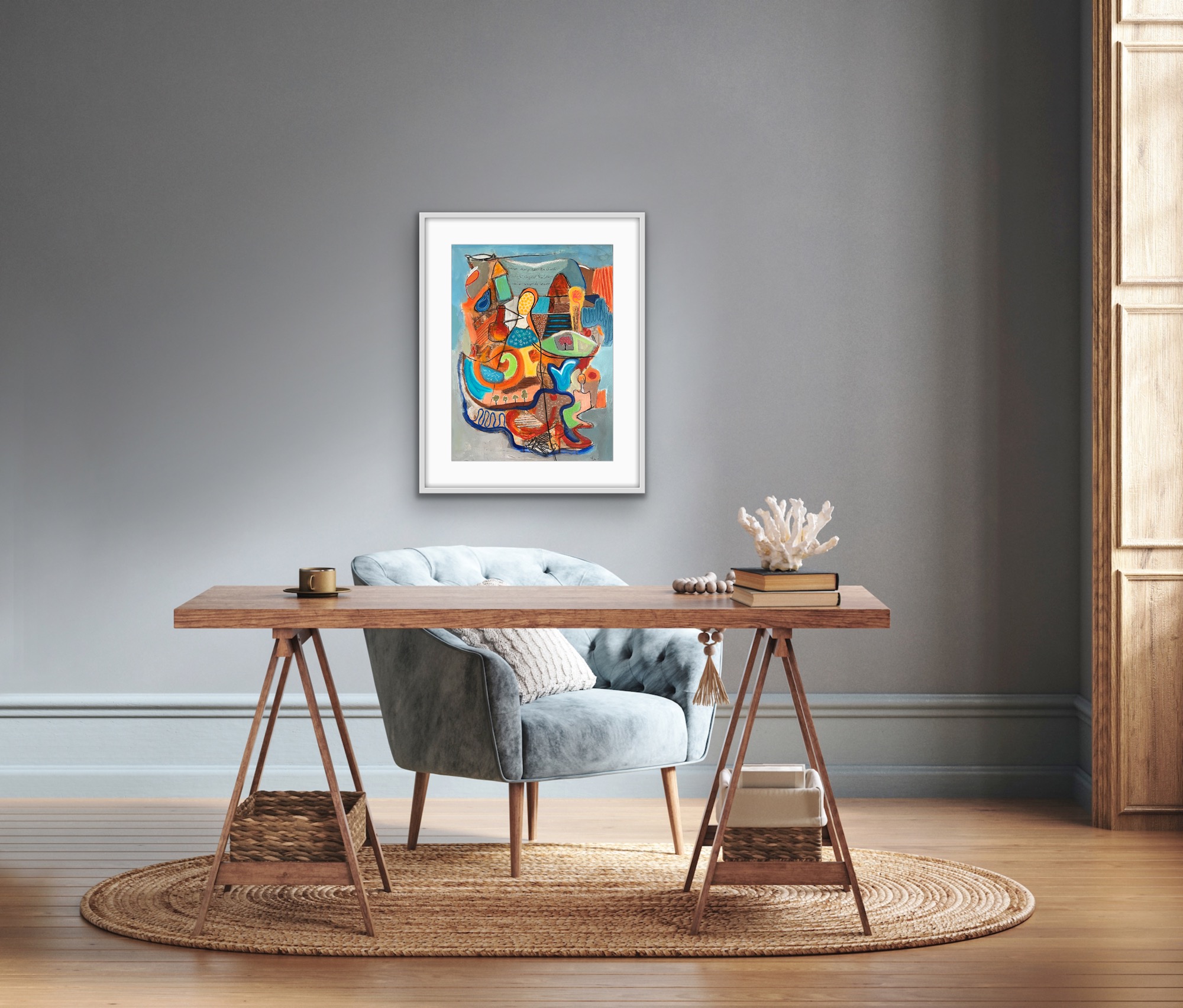 Noises Carry On The Breeze Insitu Grey Wall