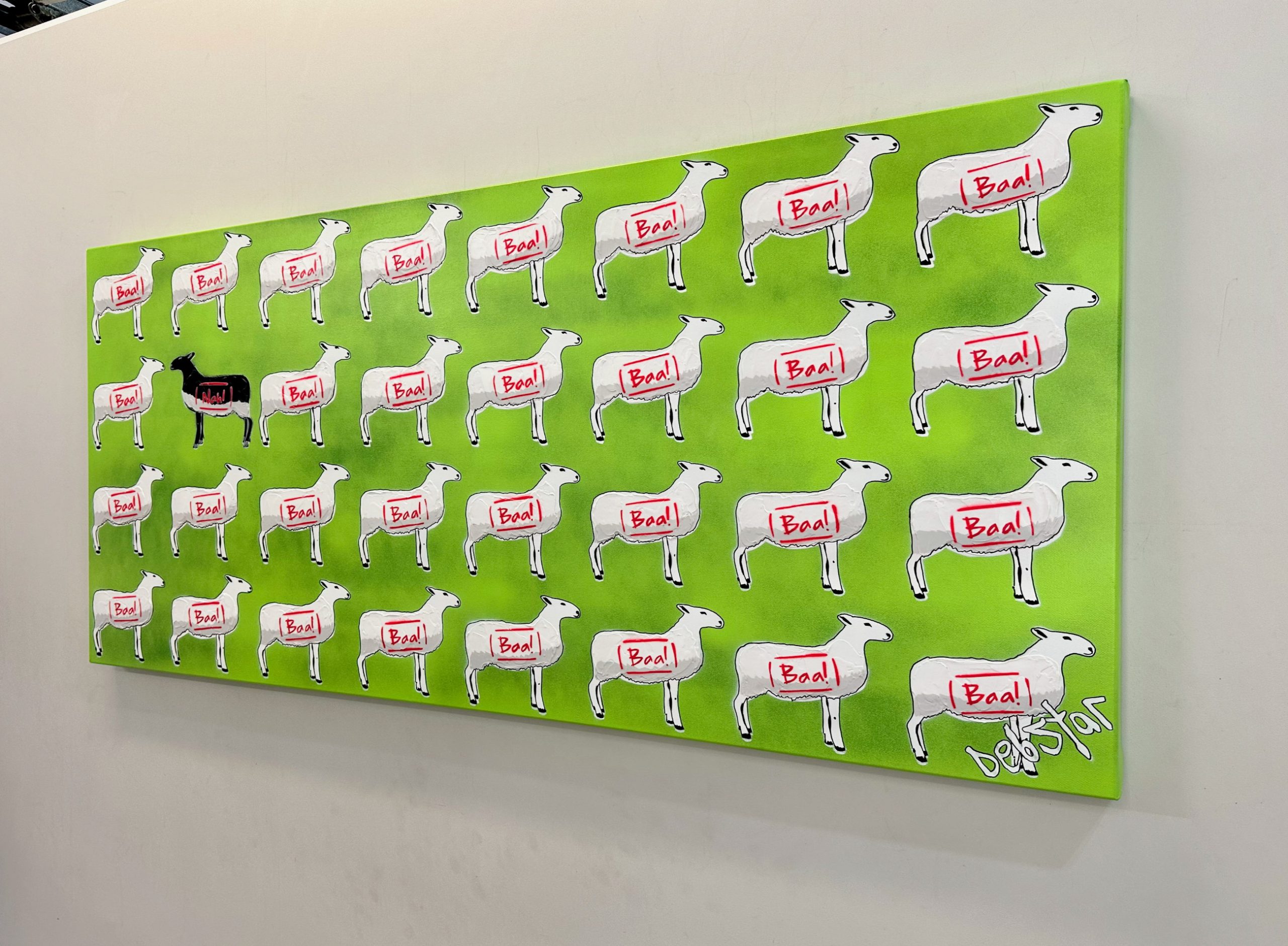 The Black Sheep Green Urban Pop Art Deborah Lang Debstar Art Canvas 3