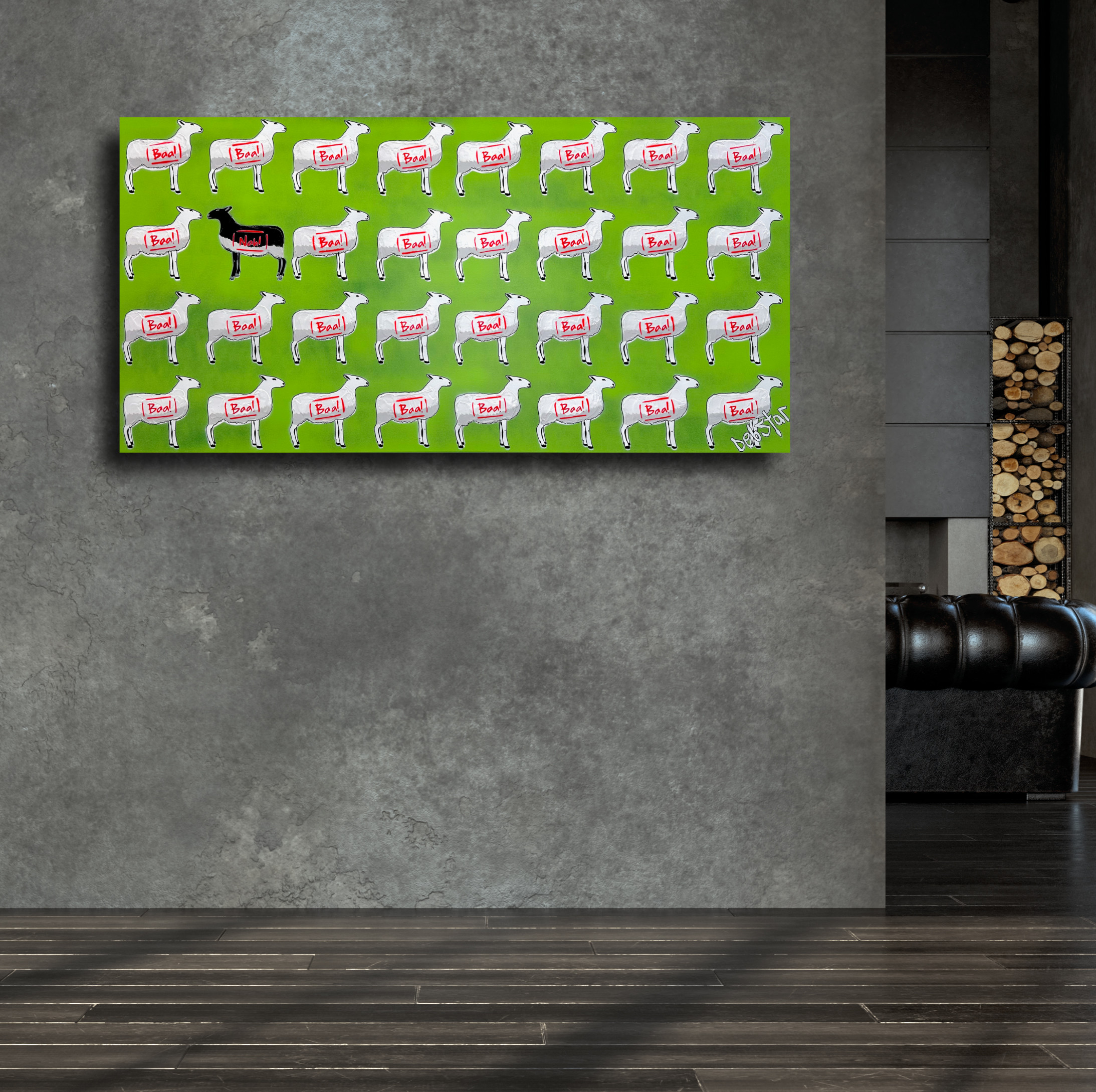 Living Room Interior In Loft, Industrial Style