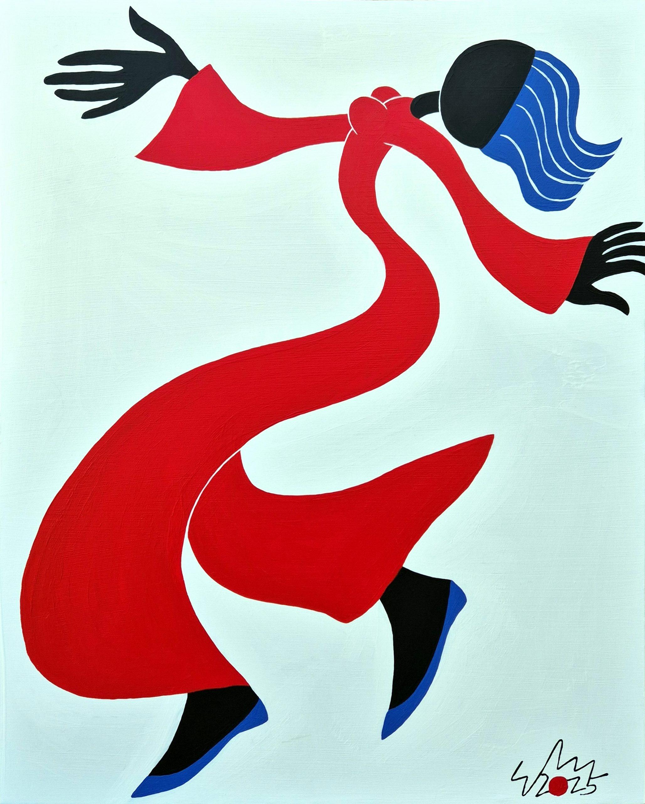 Overjoyed Girl 2025 Acrylic On Mdf Board 40cm X 50cm X 0.3cm