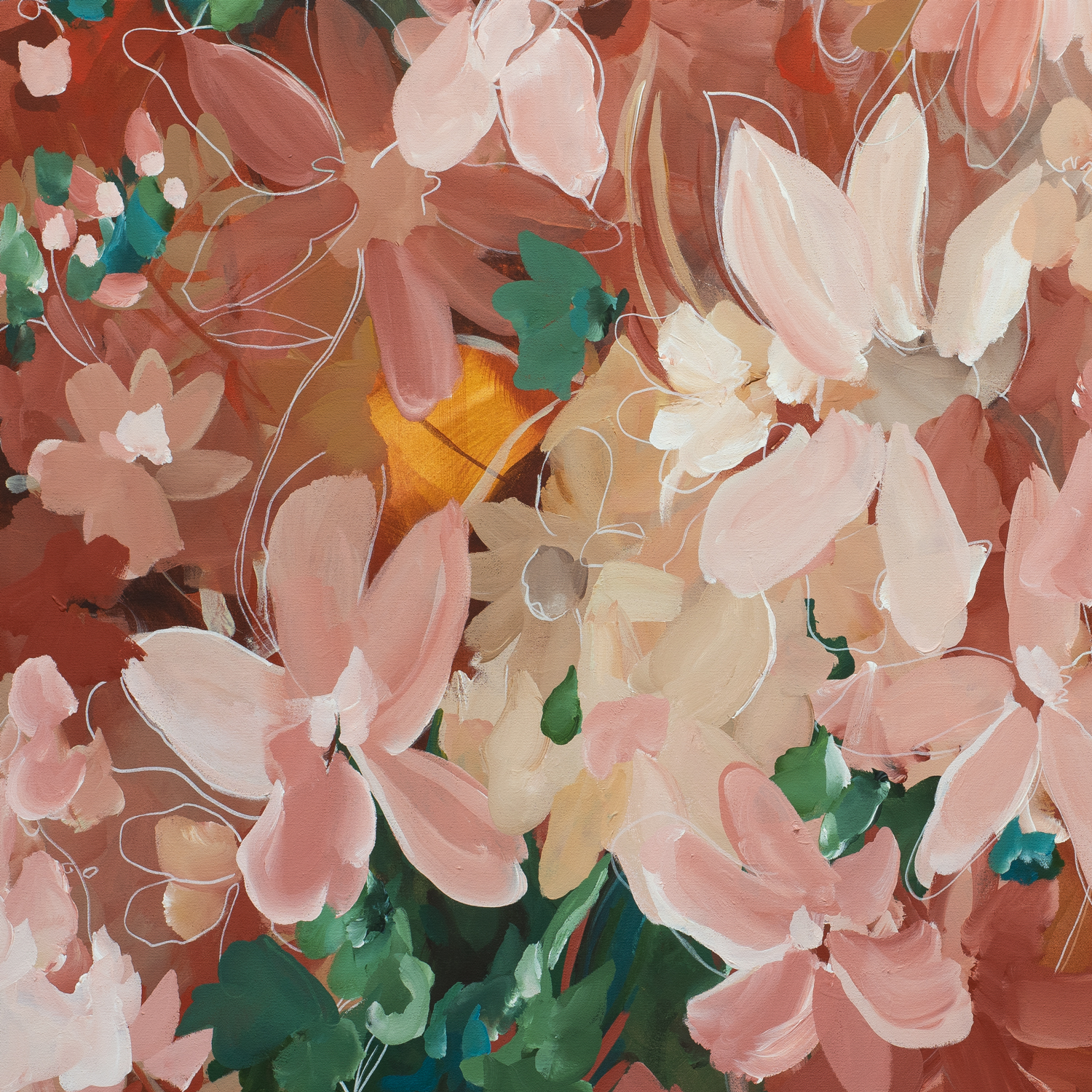 Sunset Flowers Original Art By Amber Gittins Crop