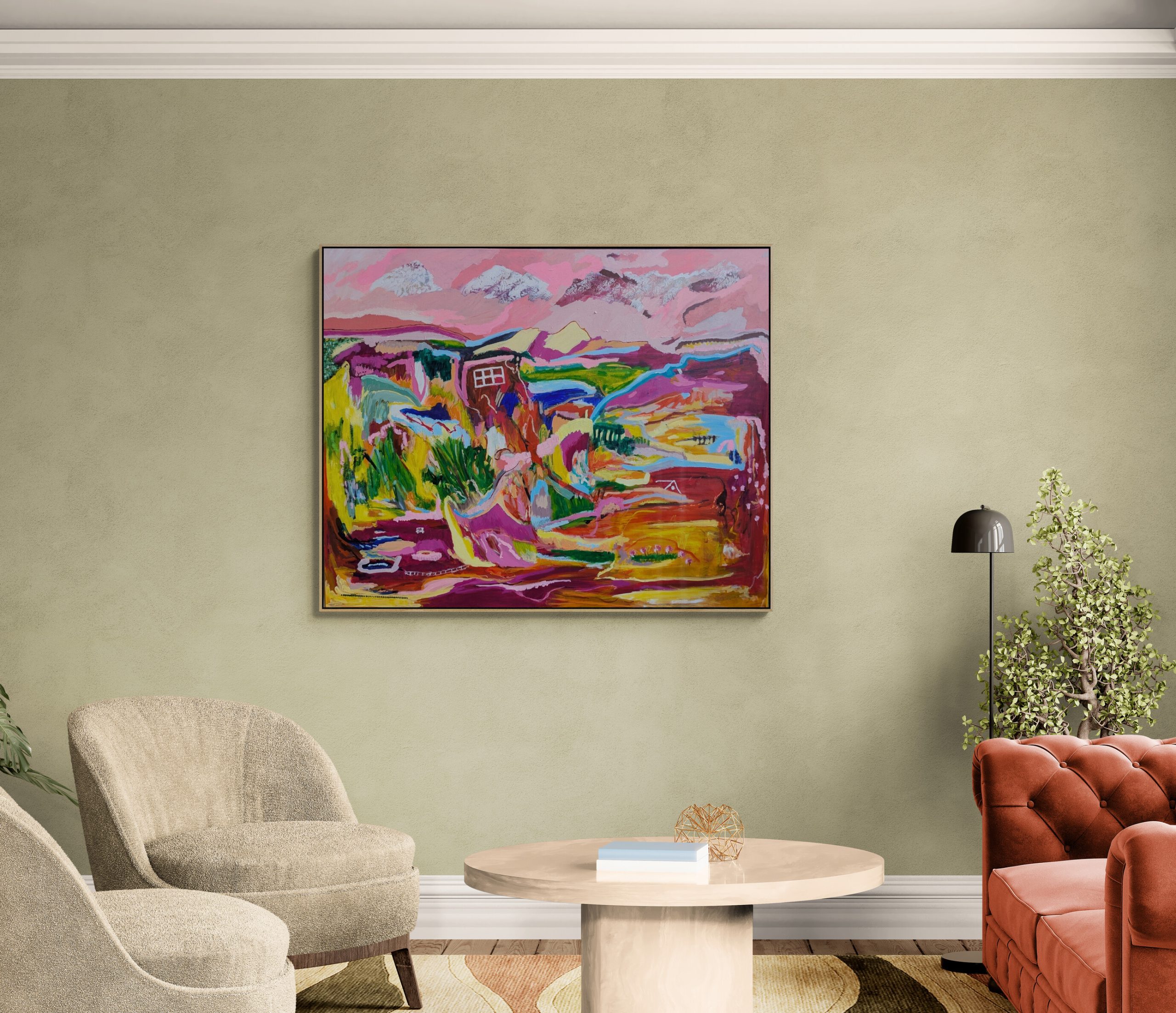 Fancy Living Room With Tufted Sofa (4)