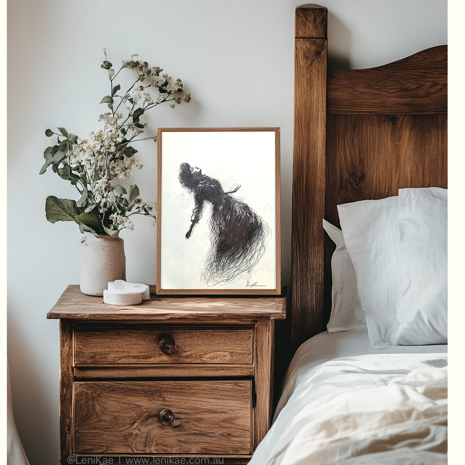 Leni Kae Surrender Drawing A3 2025 Framed Eg2