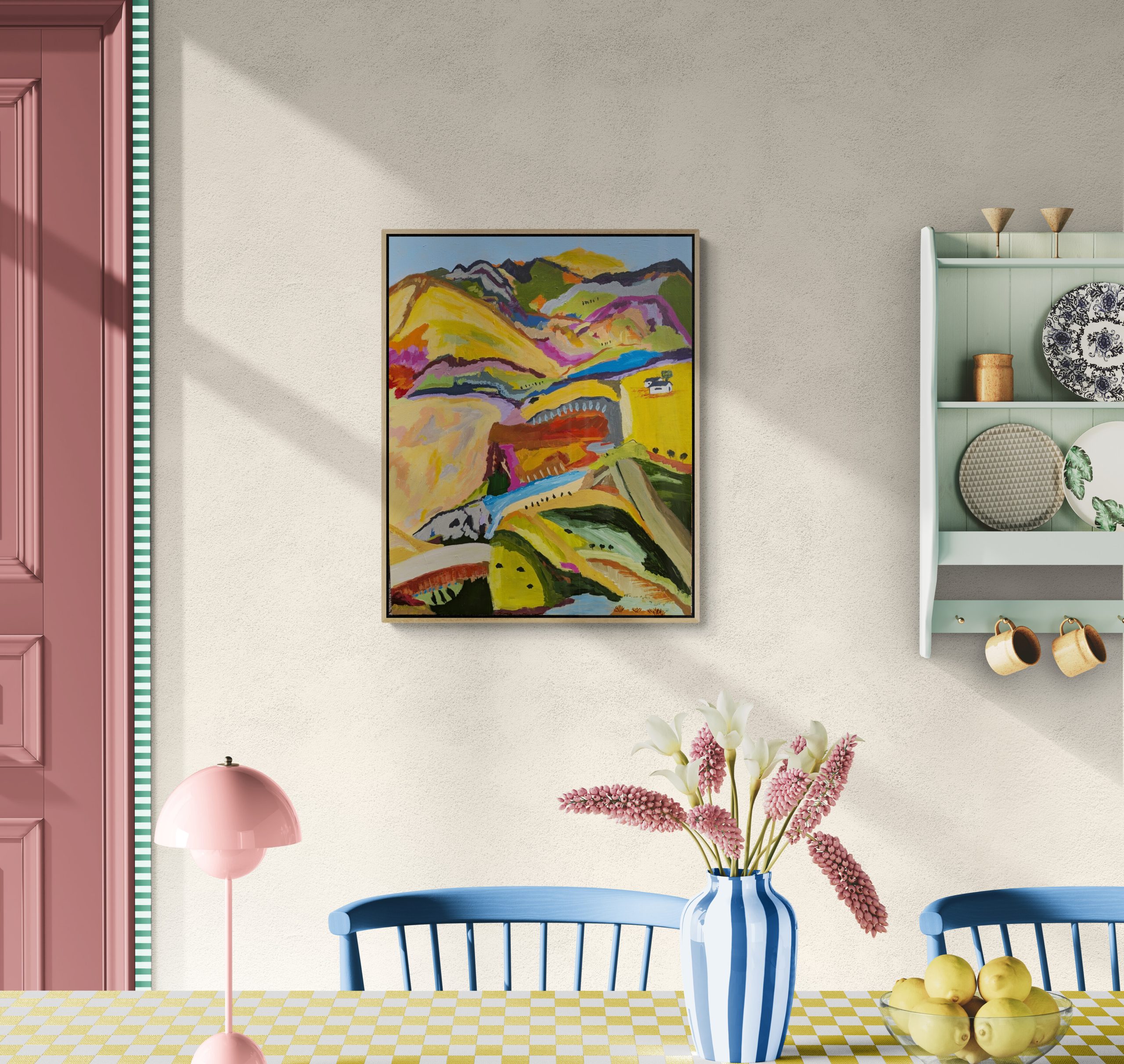 Colorful Farmhouse Style Dining Room