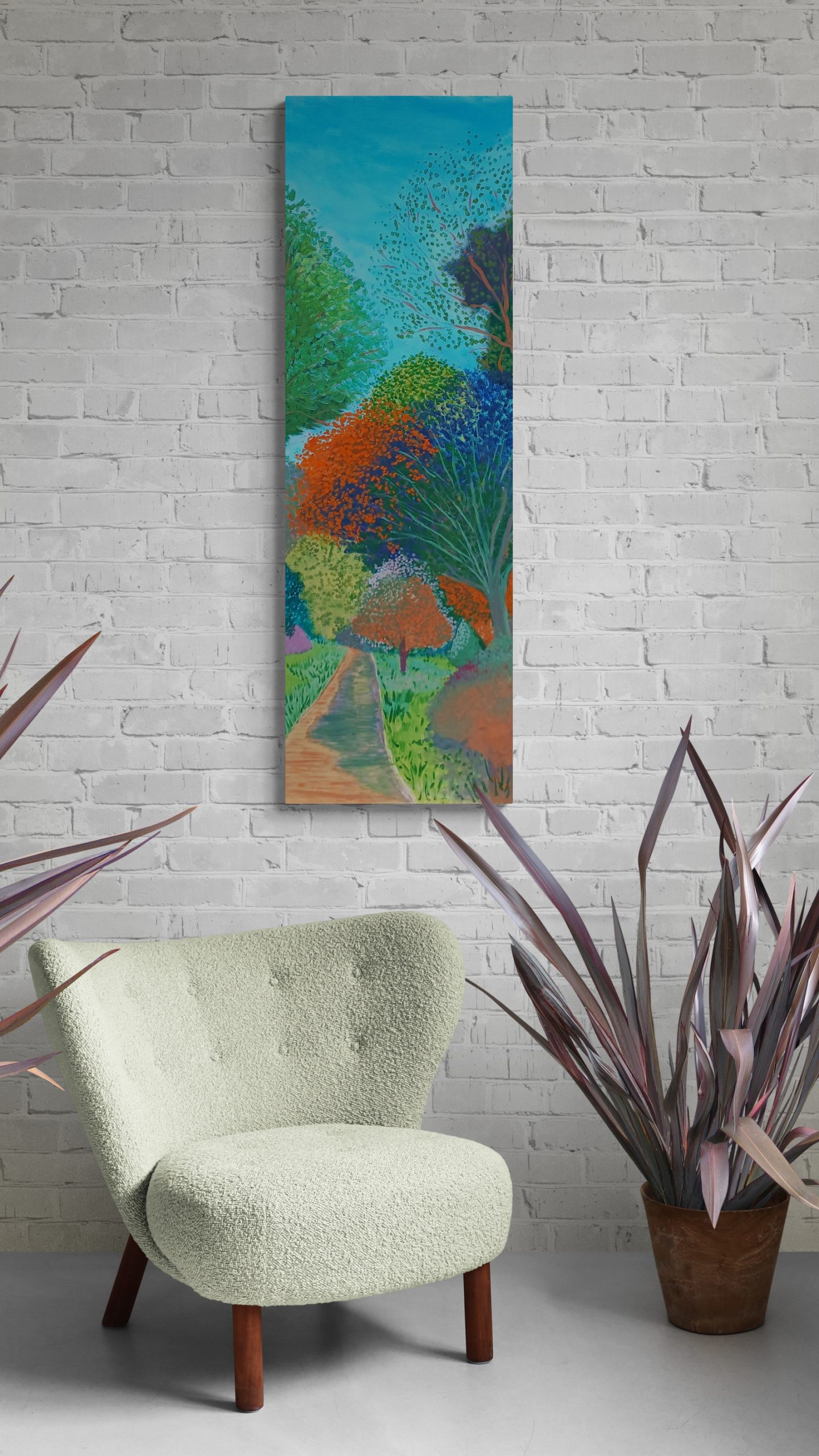 Fancy Chair Surrounded By Leafy Plants