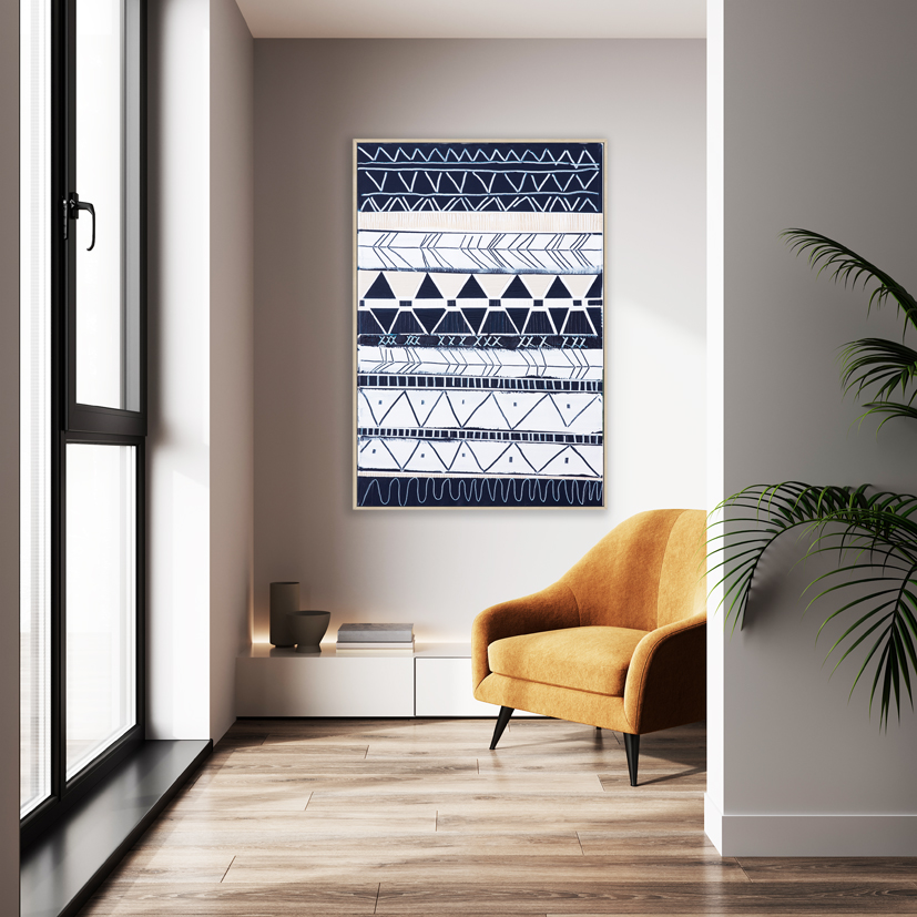 Mock Up Poster Frame 60x80 In Modern Interior Background, Living