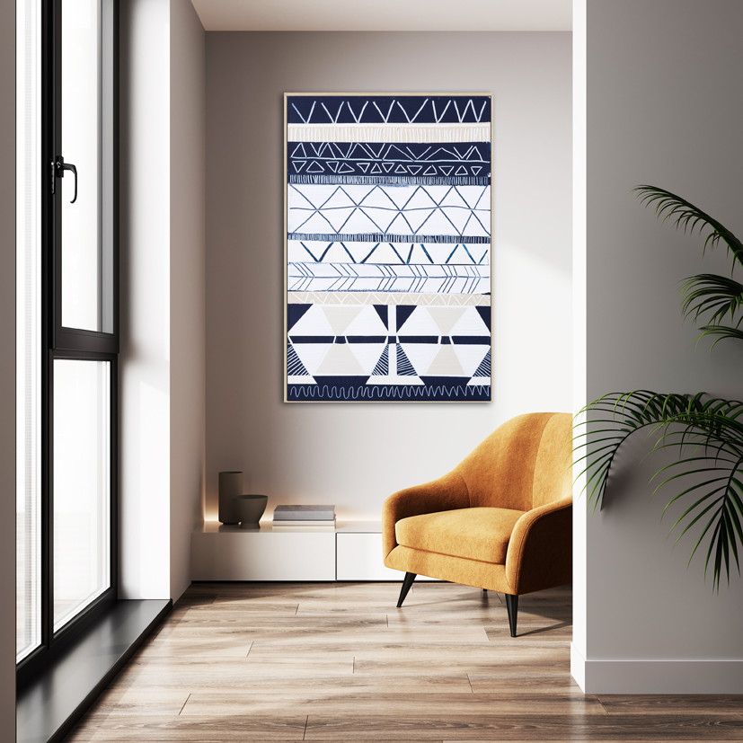 Mock Up Poster Frame 60x80 In Modern Interior Background, Living