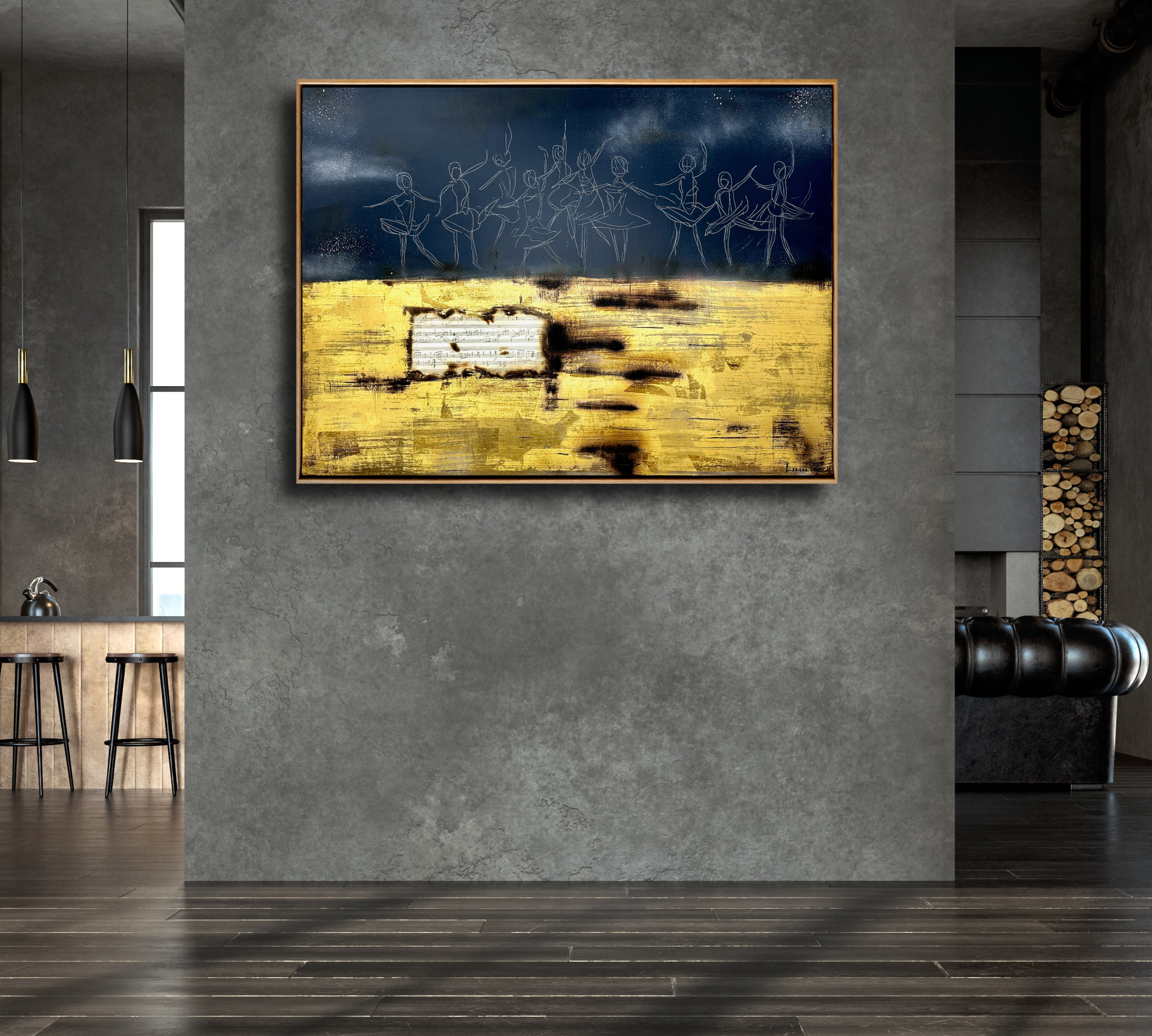 Living Room Interior In Loft, Industrial Style