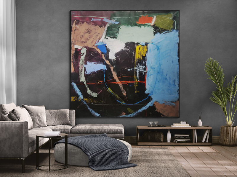 Large Open Living Room With Tropical Plant